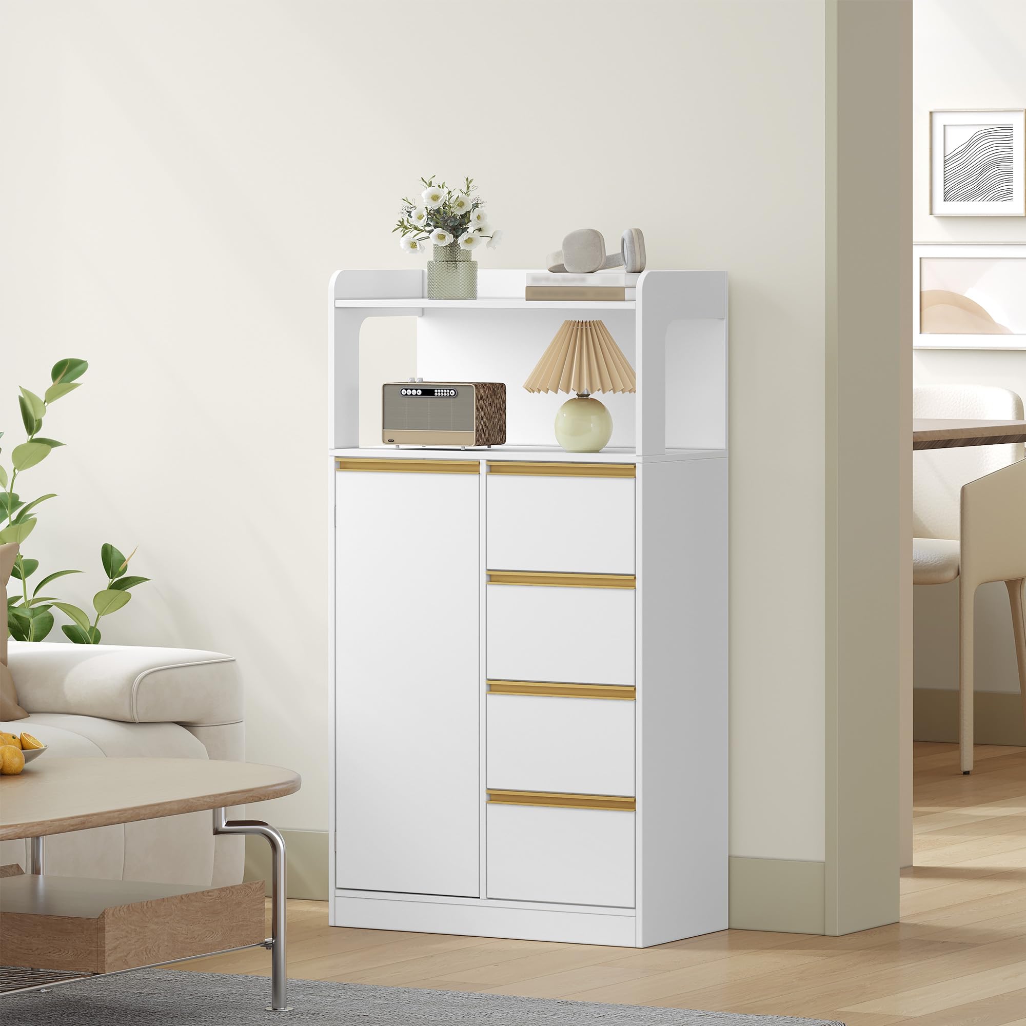 hexcelen-meubles-de-salle-de-bain-armoire-blanche-30x60x110-4-tiroirs image 4