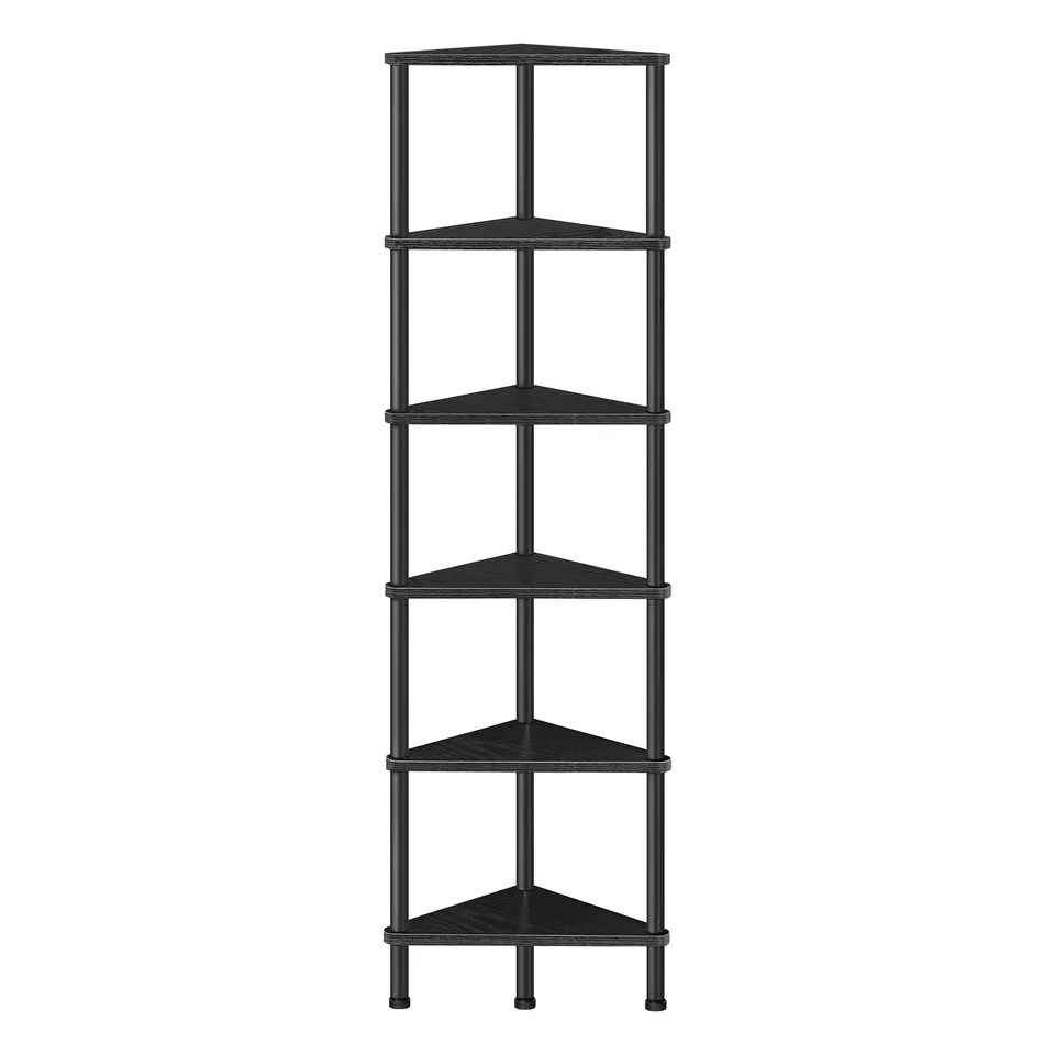 hoobro-bookshelves-tag-re-d-angle-6-niveaux-noir-bk36cj01 image 1