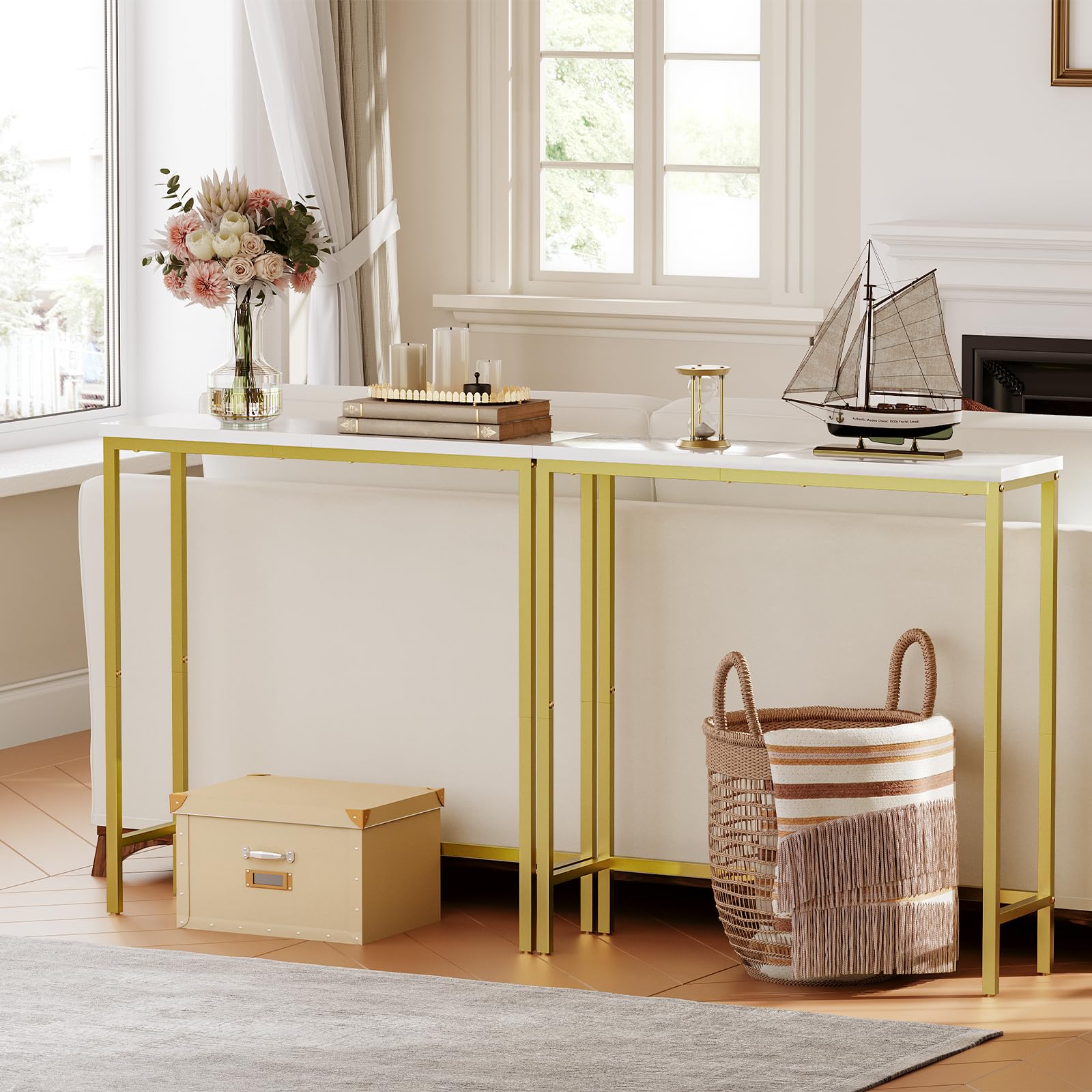 hoobro-console-table-console-dor-e-75-cm-troite-bois-et-m-tal image 5