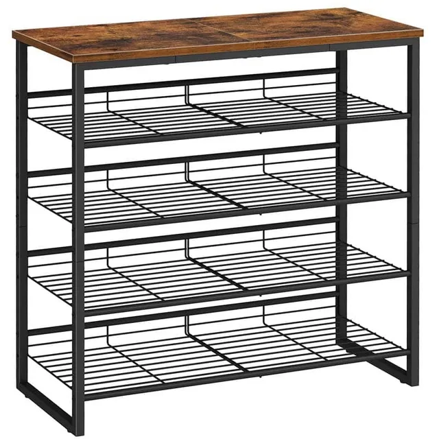hoobro-shoe-racks-meuble-chaussures-5-niveaux-marron image 1