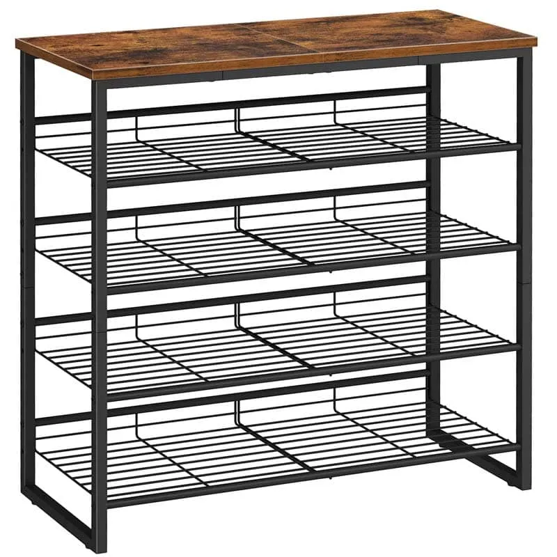 hoobro-shoe-racks-meuble-chaussures-5-niveaux-marron image 1