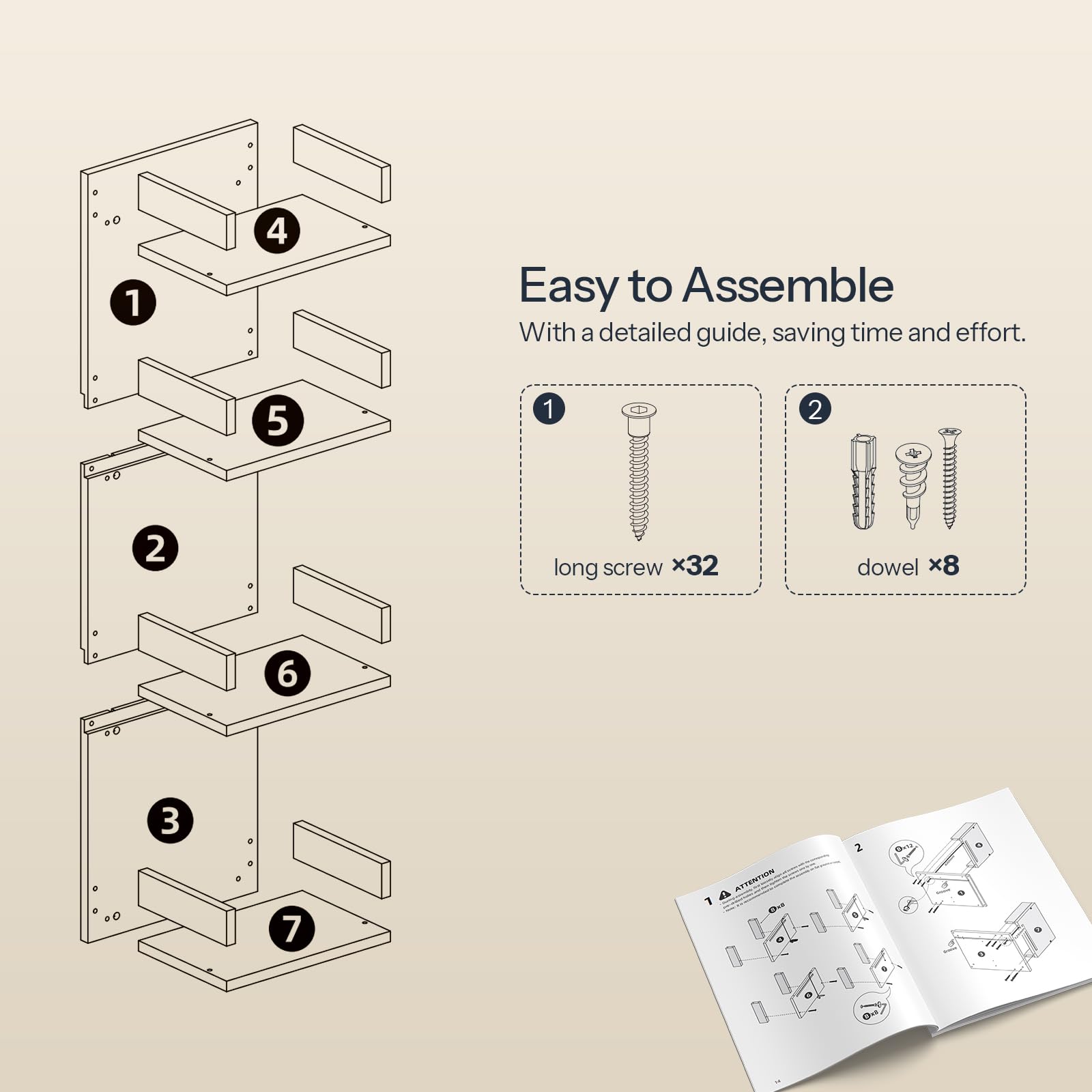 hoobro-storage-racks-tag-re-murale-blanche-led-rgb-4-niveaux image 5