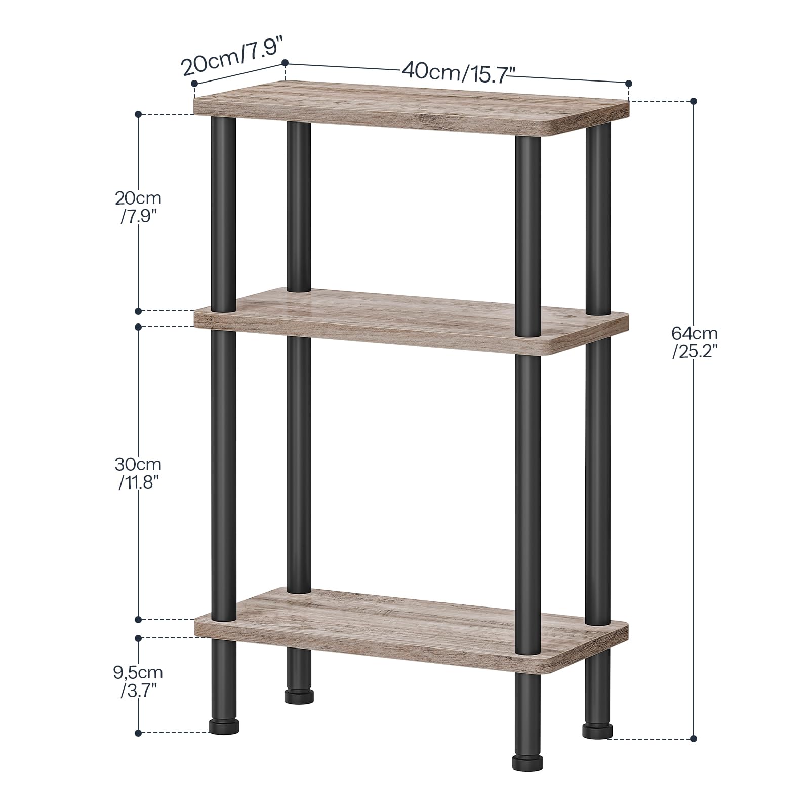 hoobro-bout-de-canap-troit-greige-3-niveaux-sans-outils image 3