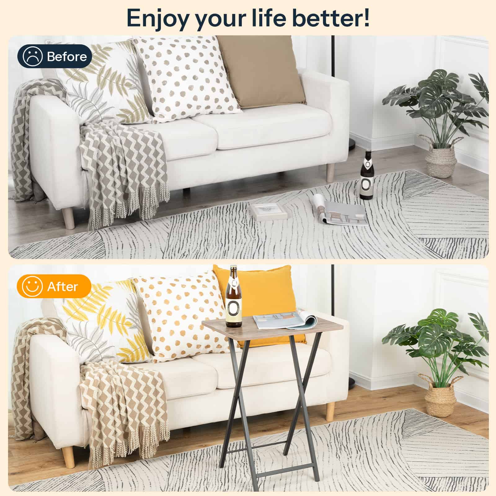hoobro-tv-tray-tables-table-d-appoint-pliante-greige image 8