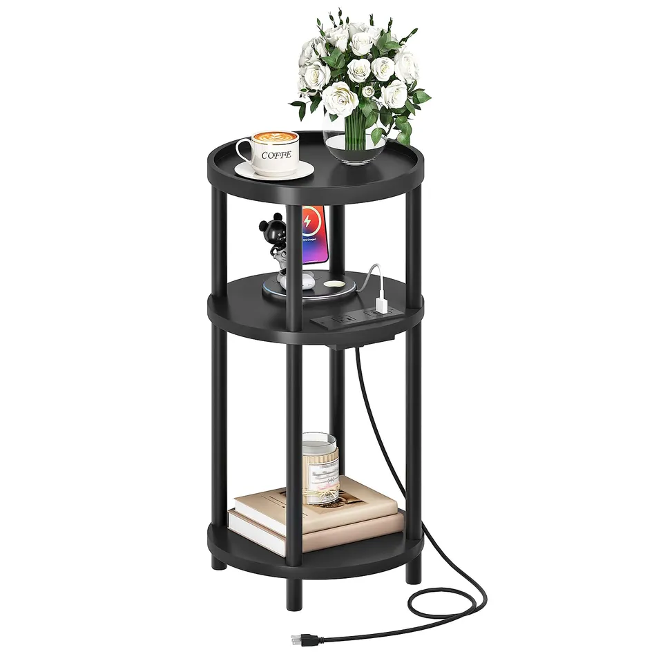 hoobro-table-d-appoint-ronde-bambou-noire-prise-charge image 1