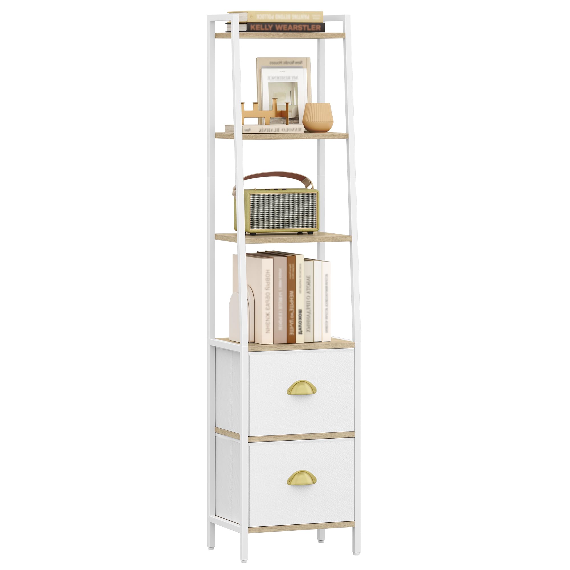 hexcelen-biblioth-ques-tag-re-ch-ne-blanc-171-6-cm-tiroirs image 8