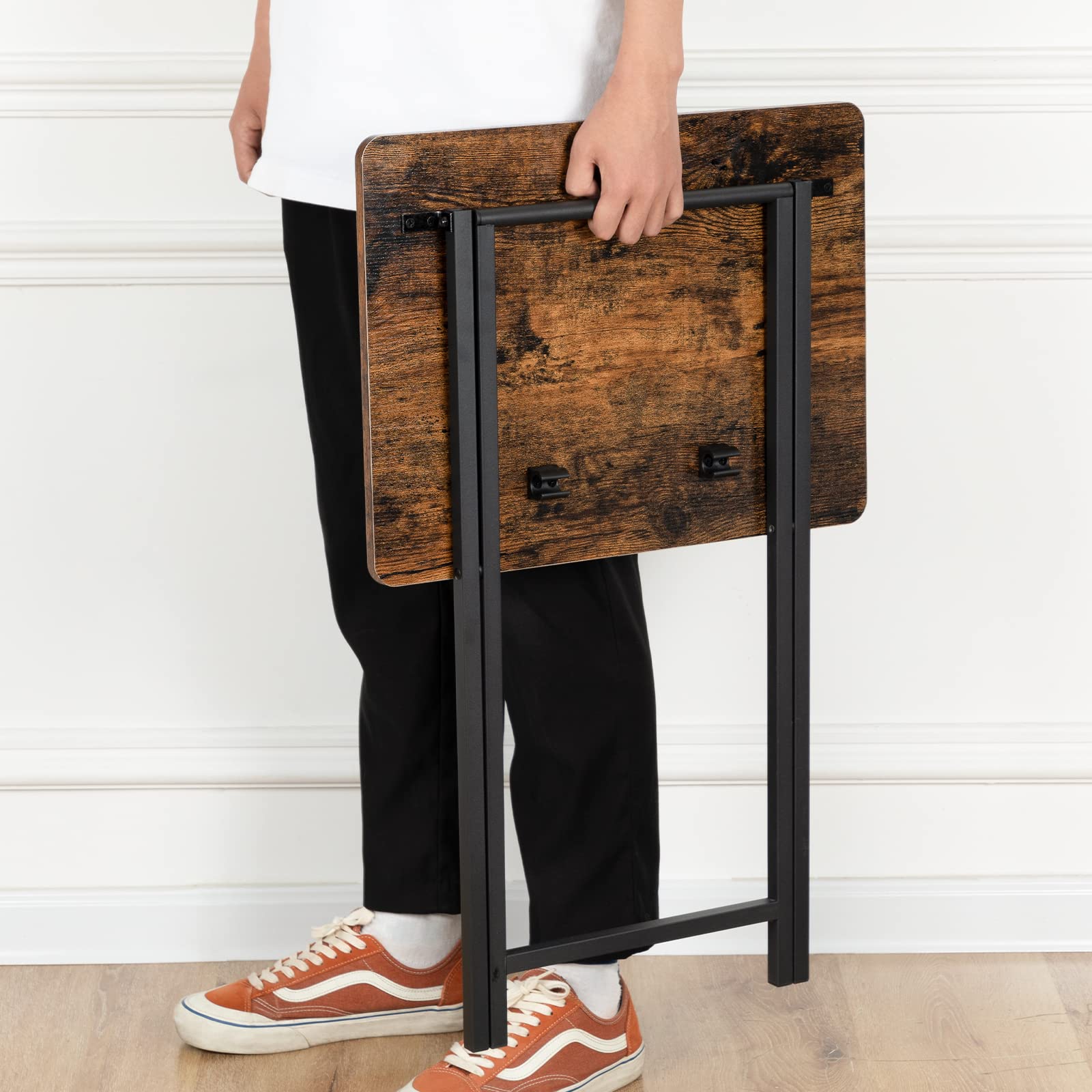 hoobro-tv-tray-tables-tables-pliantes-marron-lot-de-2 image 7