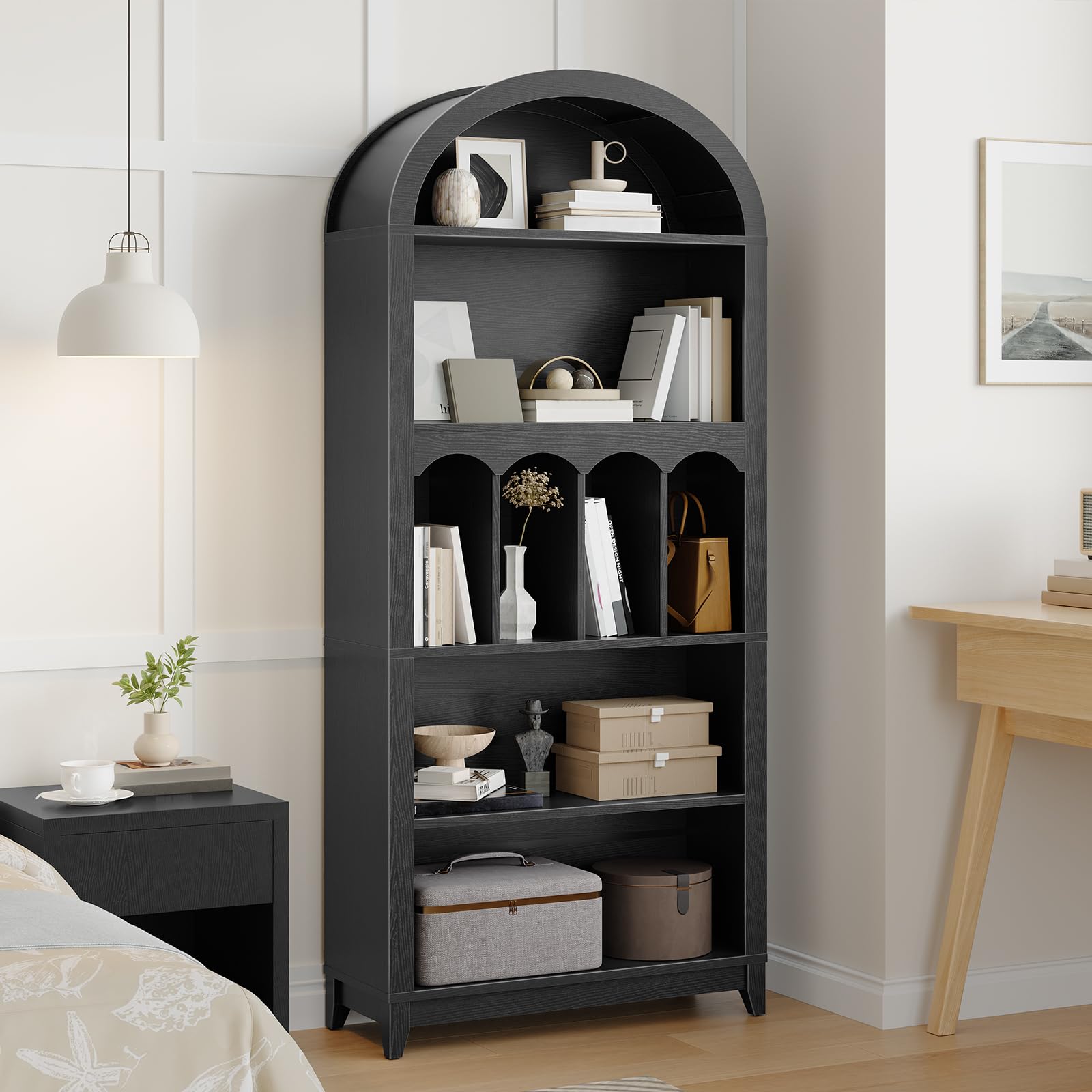 hoobro-bookshelves-5-niveaux-biblioth-que-arche-noire image 5