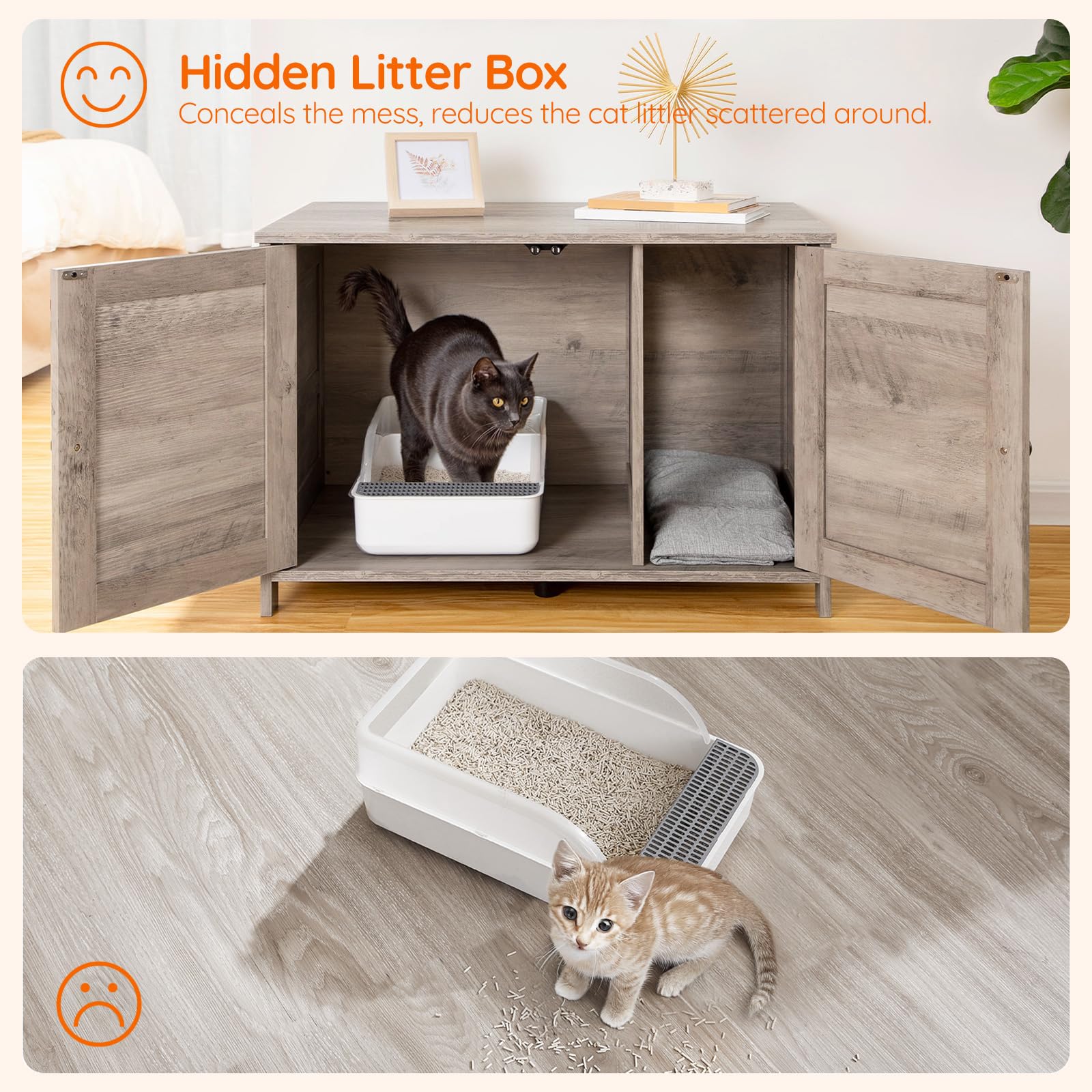 hoobro-pet-furniture-meuble-liti-re-chat-greige-avec-s-parateur image 4