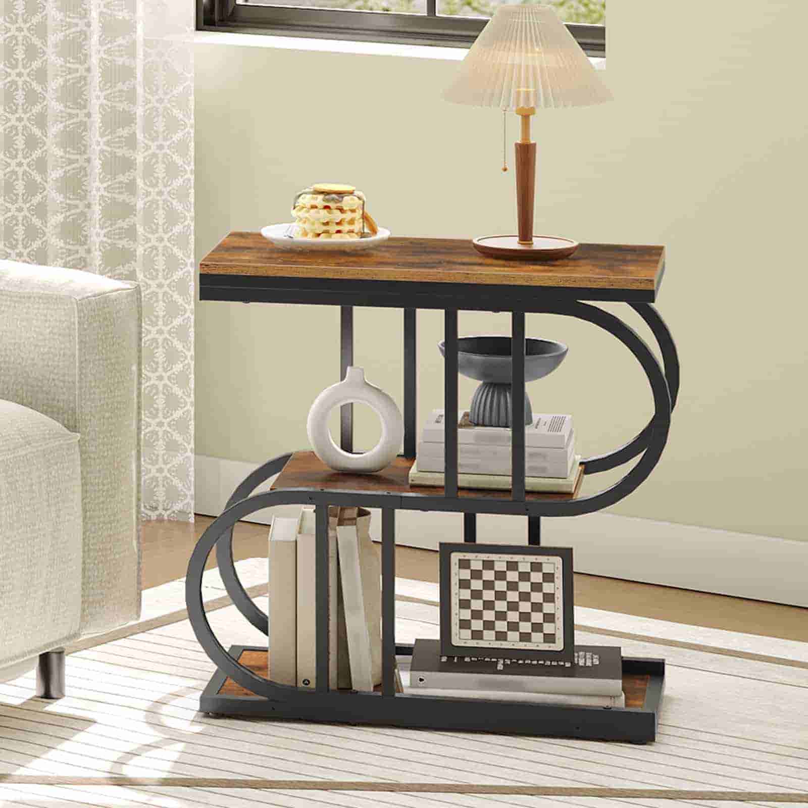 hoobro-side-tables-bout-de-canap-en-s-marron-3-tag-res image 2