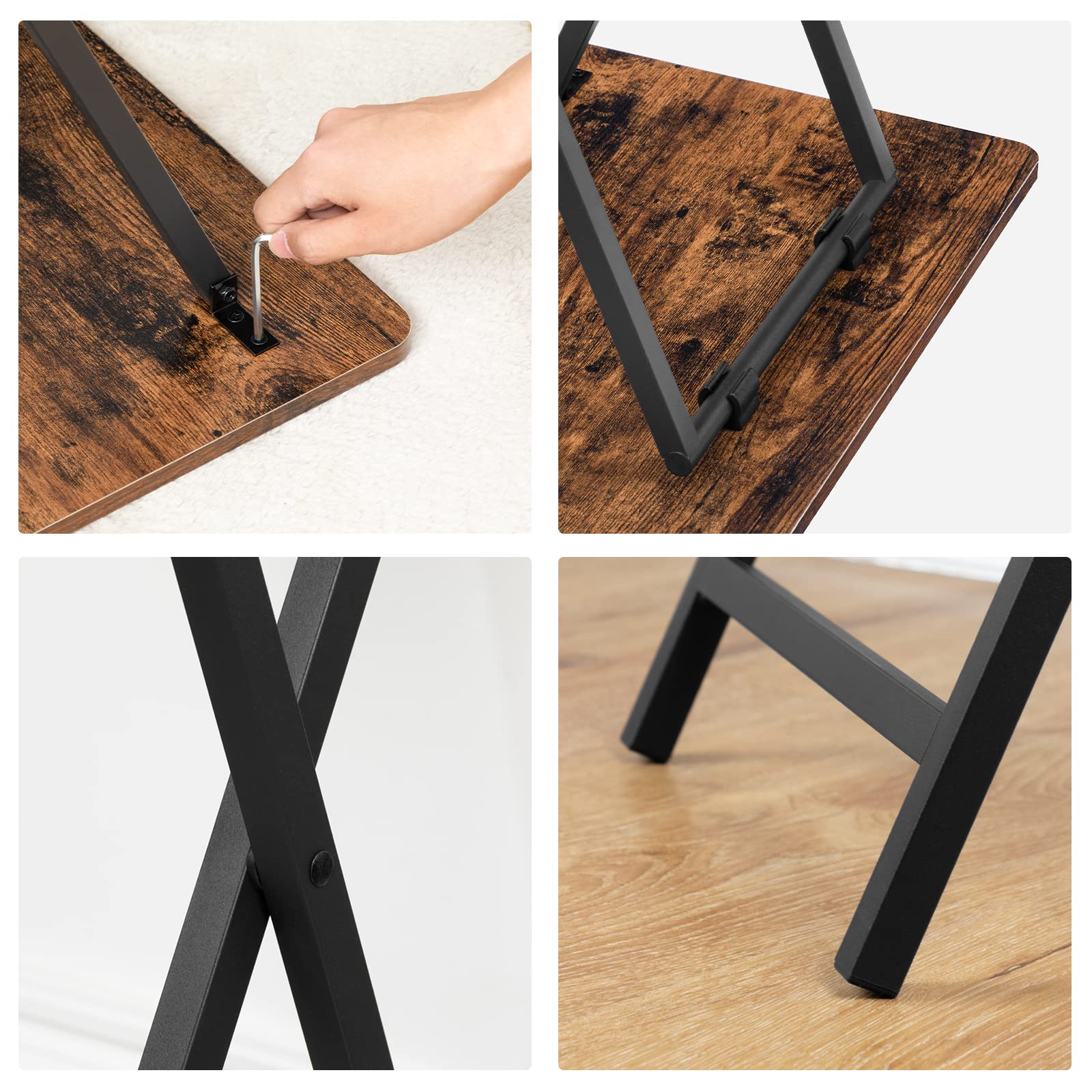 hoobro-tv-tray-tables-tables-pliantes-marron-lot-de-2 image 5