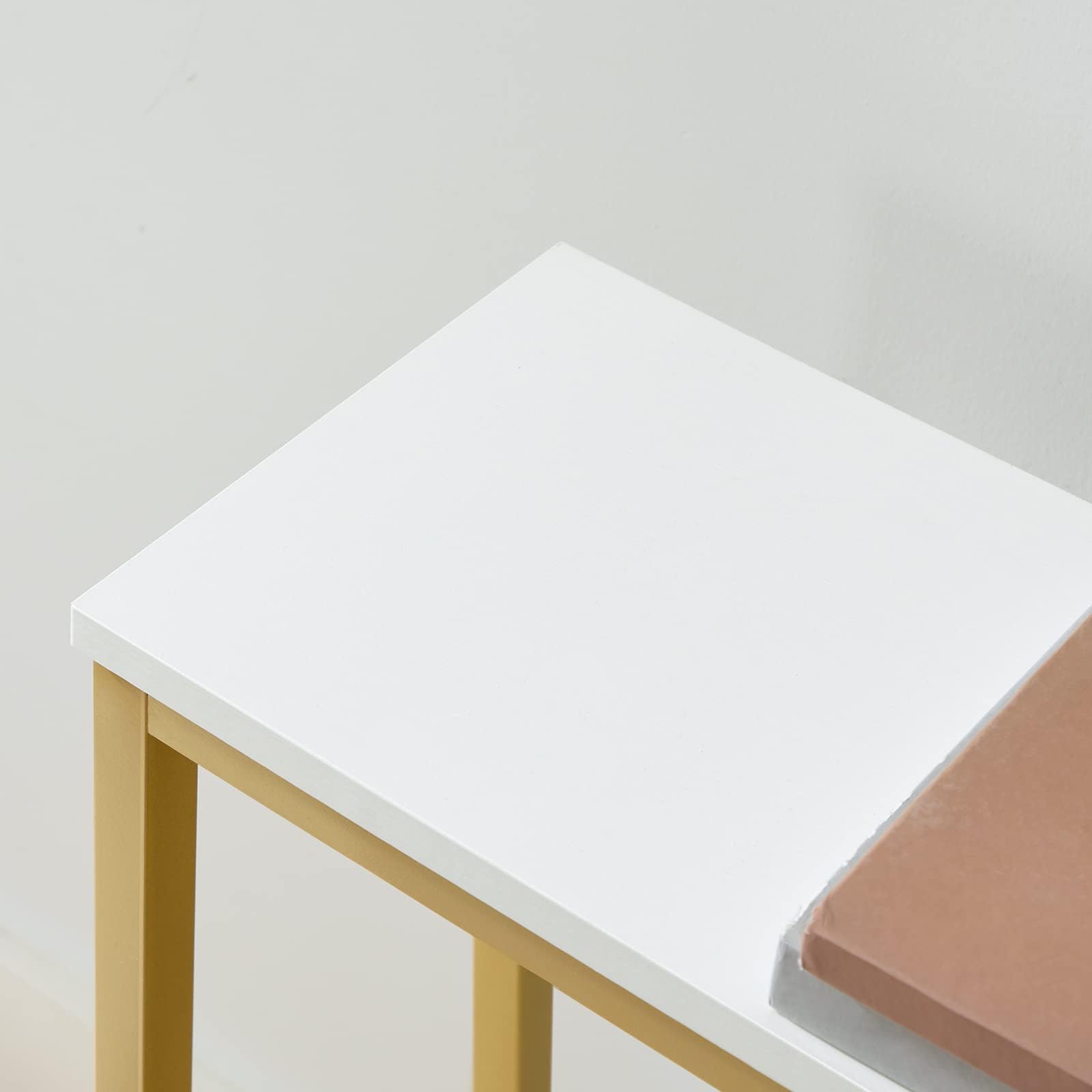 hoobro-console-table-console-120cm-blanc-dor image 8