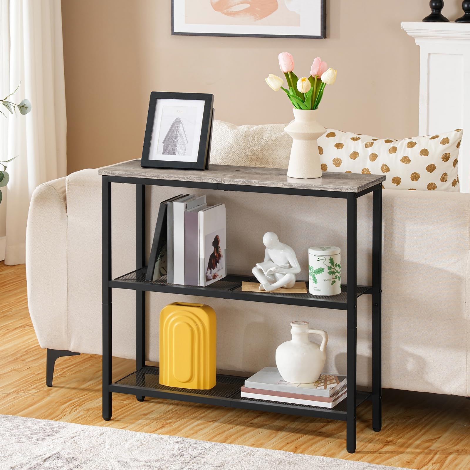hoobro-console-table-console-greige-75-cm-3-niveaux image 6