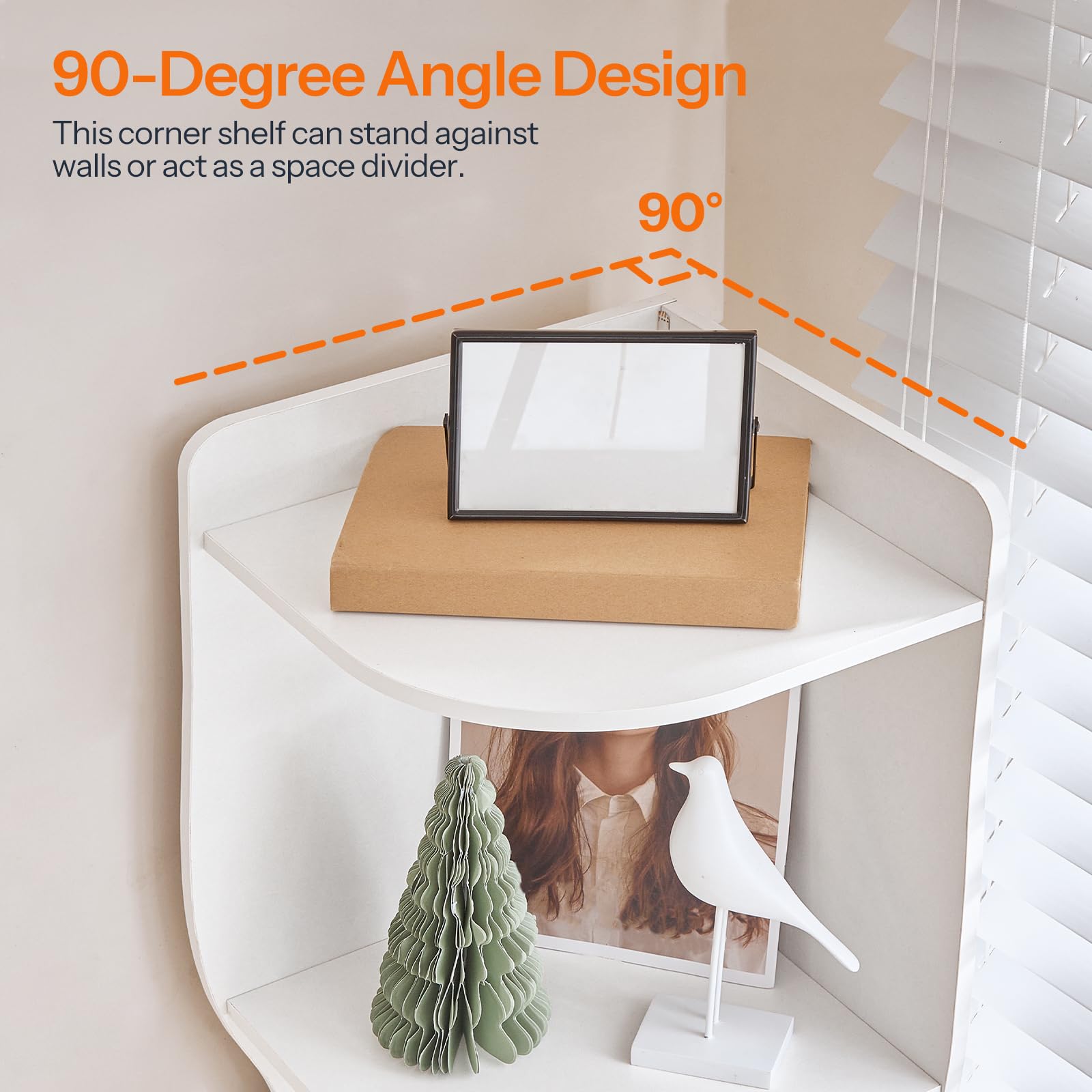 hoobro-biblioth-que-angle-5-niveaux-blanche-led image 7