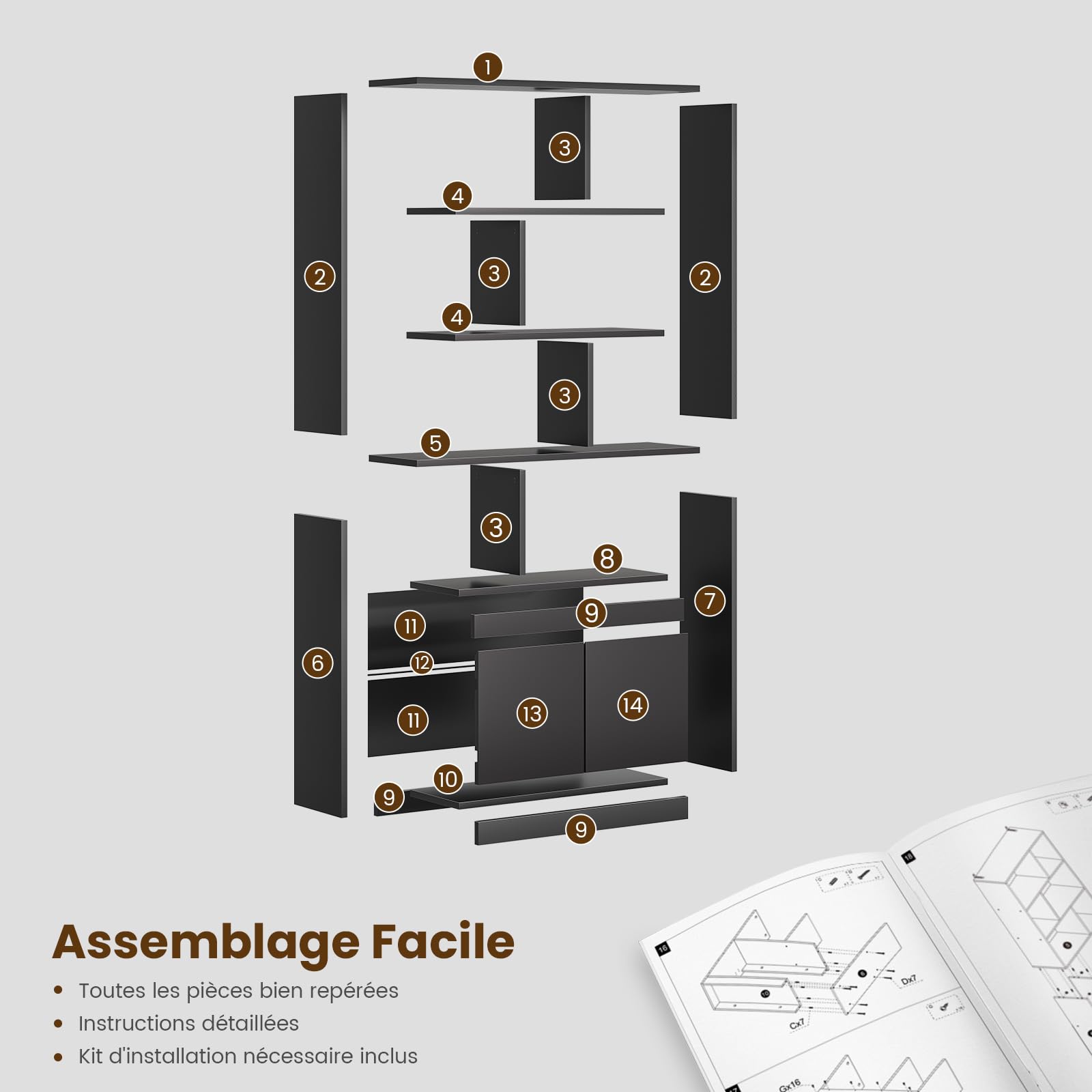 forabamb-biblioth-ques-biblioth-que-noire-4-niveaux-avec-portes image 8