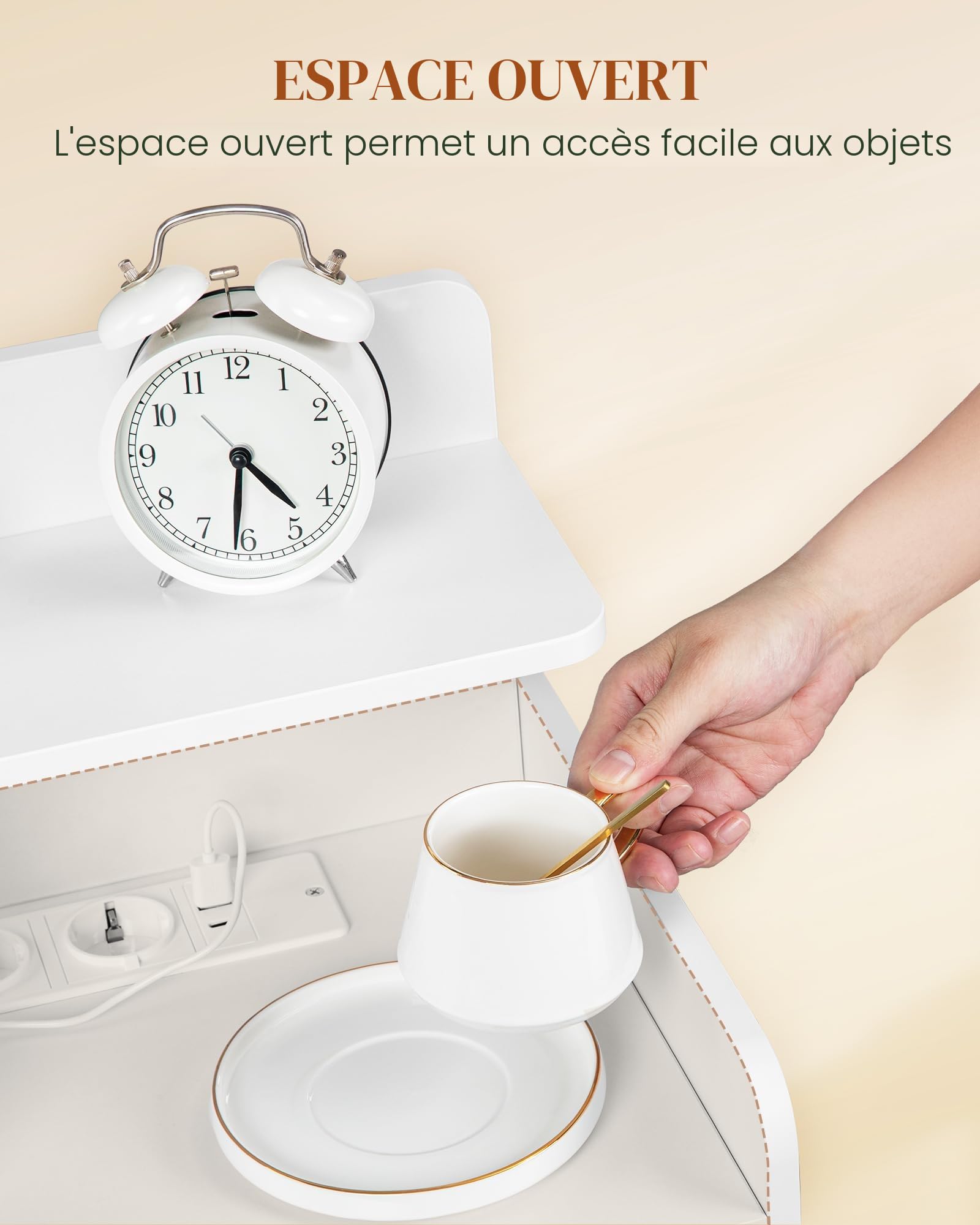 hexcelen-lot-2-tables-de-chevet-blanches-avec-prises-usb image 5