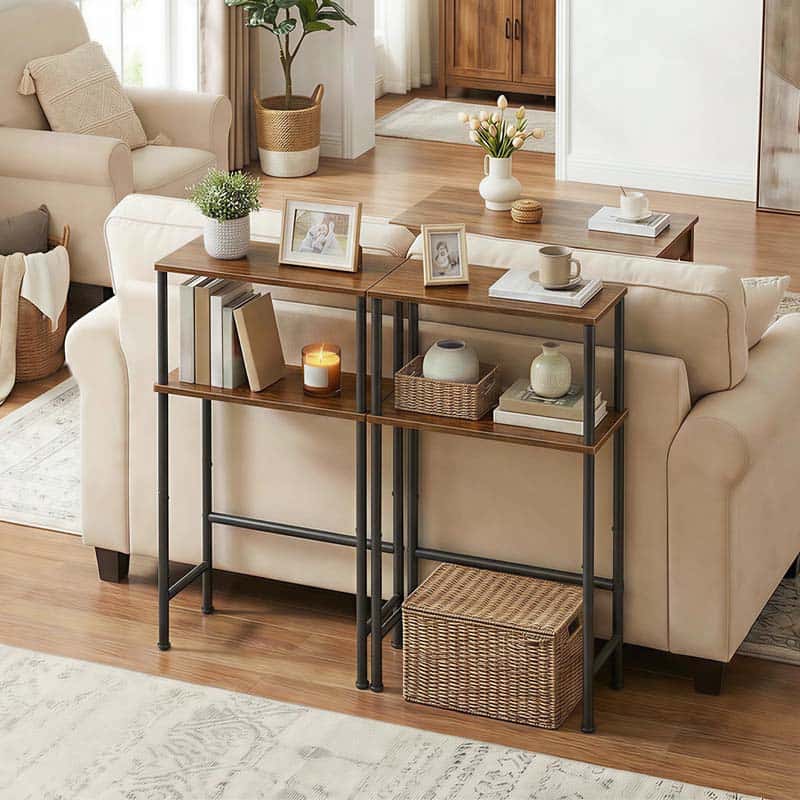 hoobro-console-table-console-troite-marron-40-cm-2-niveaux image 5