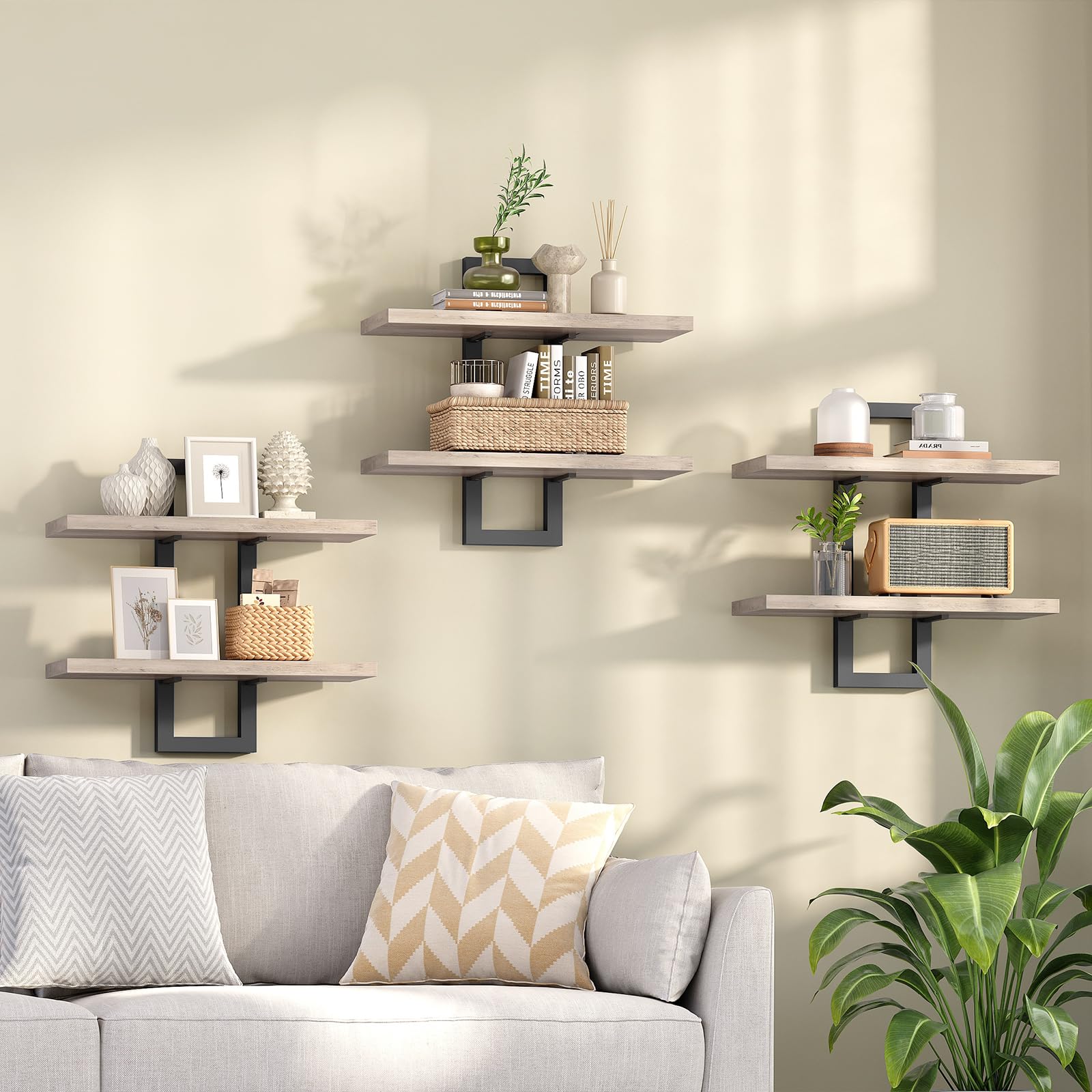 hoobro-storage-racks-tag-re-murale-15-pouces-greige-lot-3 image 1