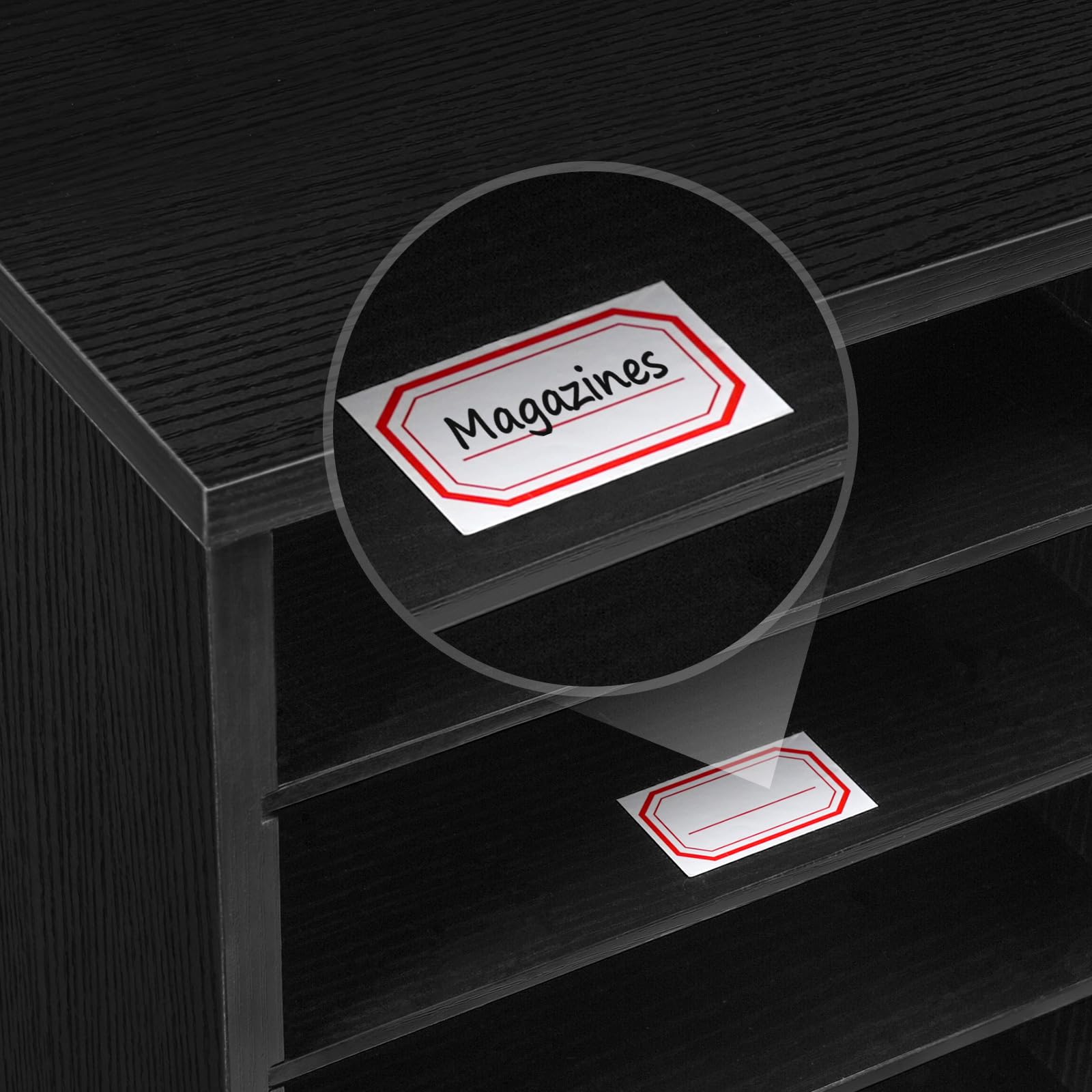 hoobro-meuble-bureau-trieur-courrier-12-casiers-noir-ajustable image 8