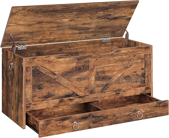 hoobro-storage-benches-coffre-jouets-marron-100-cm image 1