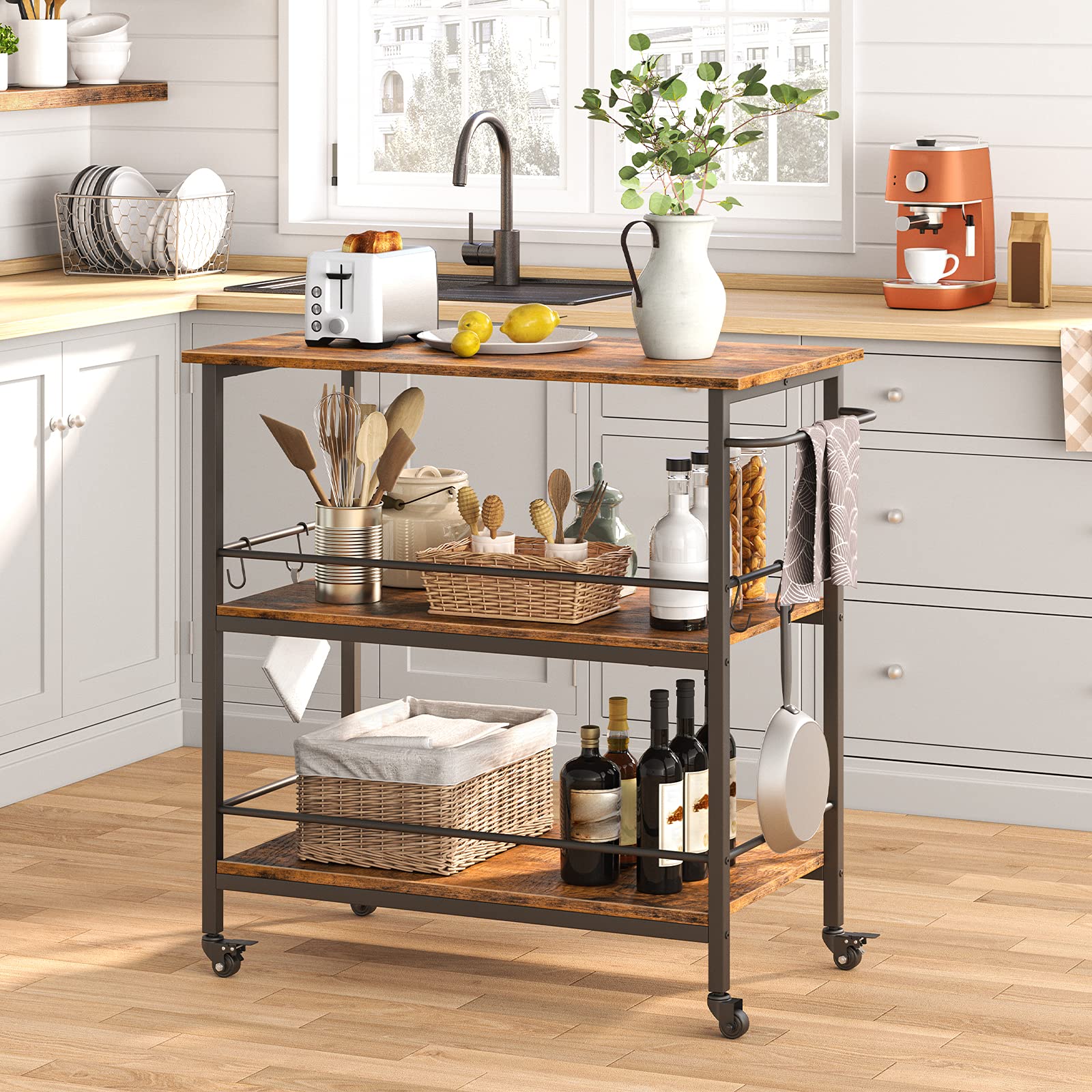 hoobro-lot-de-cuisine-3-niveaux-marron image 2