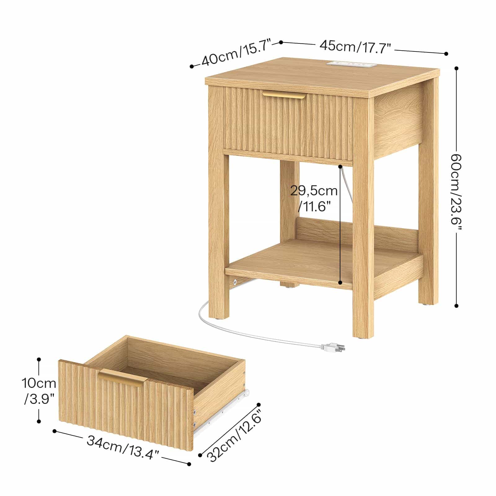 hoobro-table-de-chevet-bois-naturel-cannel-e-prise-usb-c image 3