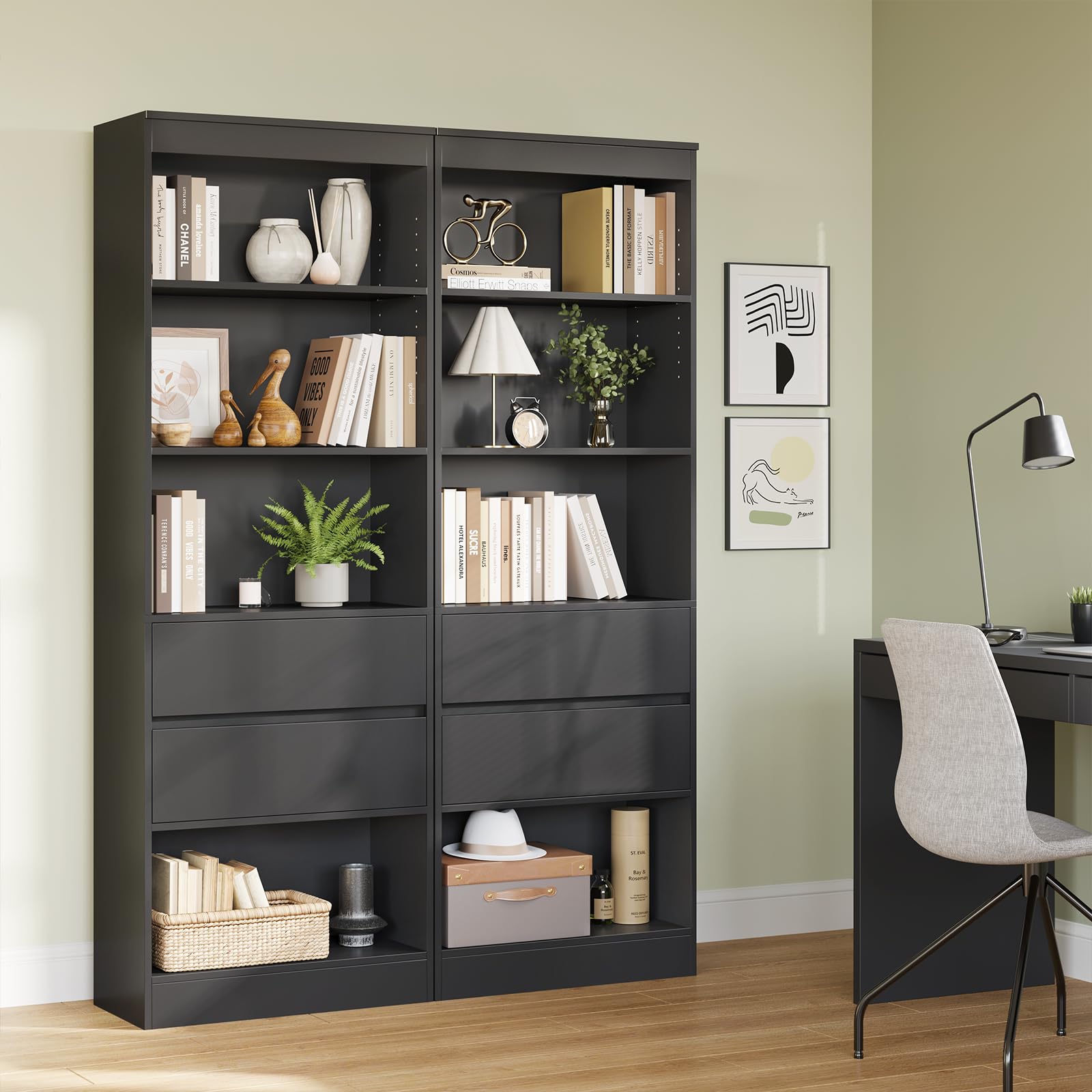 forabamb-commodes-salle-de-bain-armoire-haute-noire-180-cm-tiroirs image 3