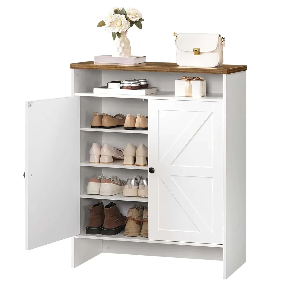 hoobro-shoe-racks-meuble-chaussures-blanc-farmhouse image 1