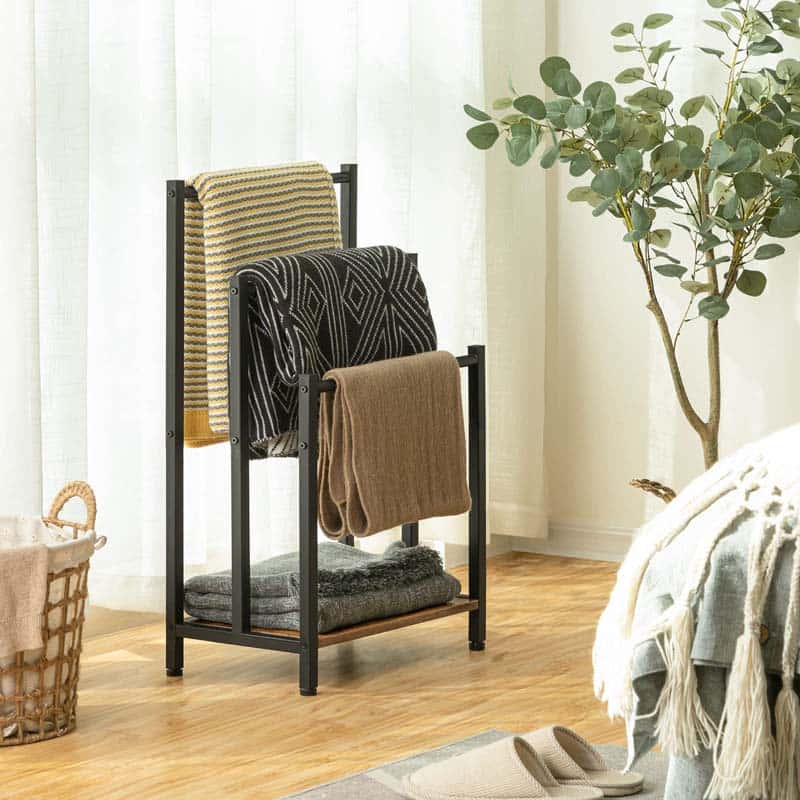 hoobro-bathroom-furniture-porte-serviettes-3-niveaux-marron image 5