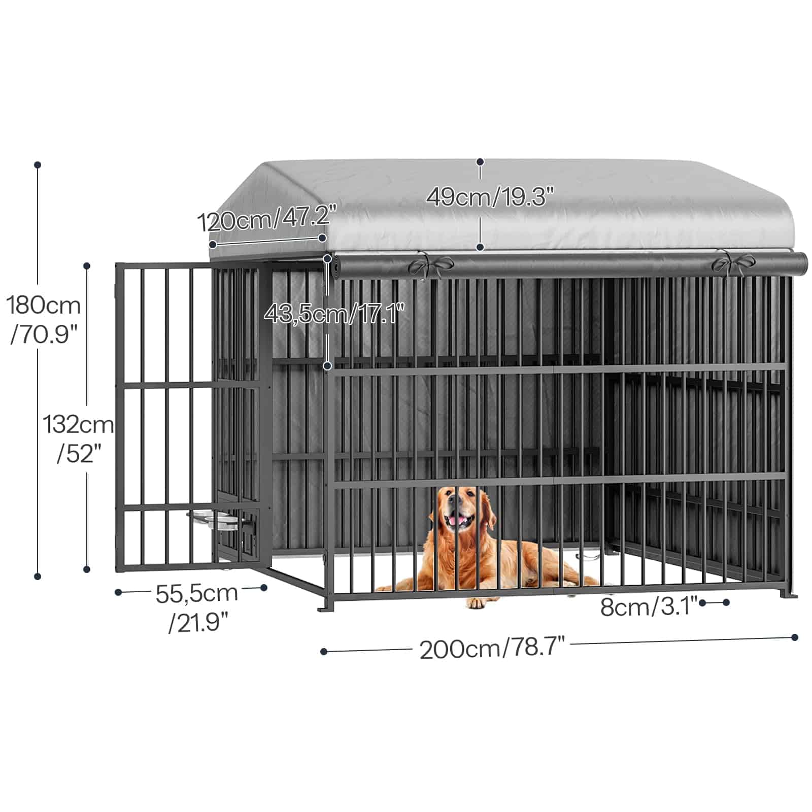 hoobro-pet-furniture-chenil-grand-gris-b-che-gamelles image 3