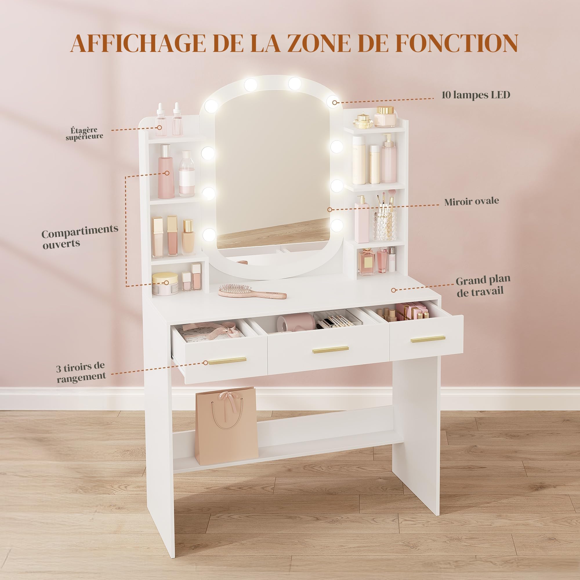 hexcelen-coiffeuse-avec-miroir-ovale-blanc-90-cm-led image 3