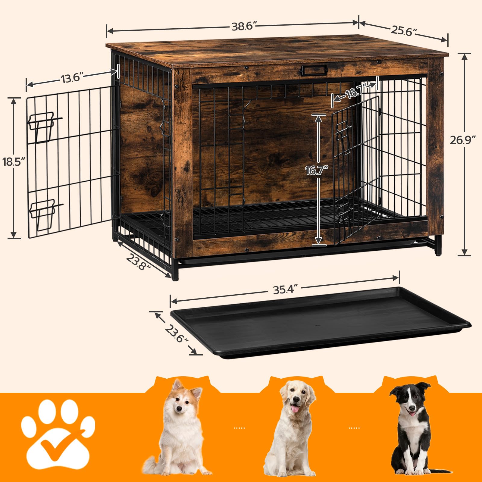 hoobro-pet-furniture-niche-chien-bois-marron-98-cm image 3