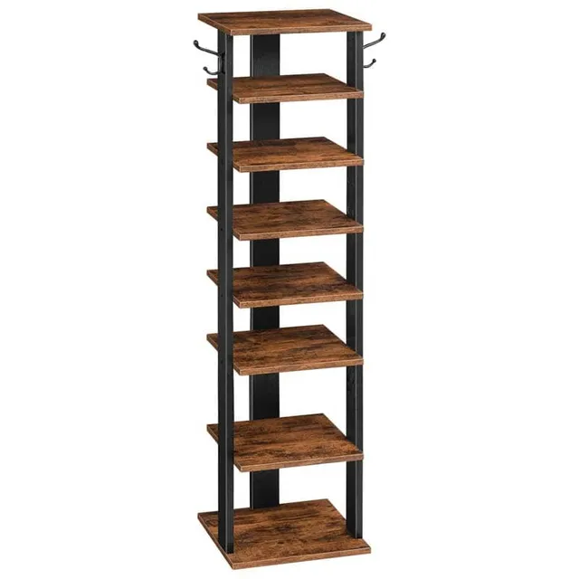 hoobro-shoe-racks-8-tier-meuble-chaussures-marron image 1