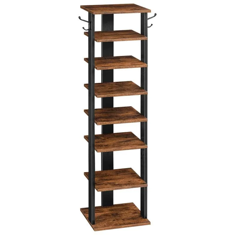 hoobro-shoe-racks-8-tier-meuble-chaussures-marron image 1