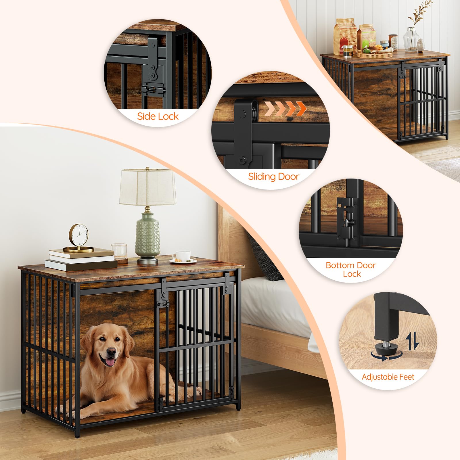 hoobro-pet-furniture-niche-chien-36-6-pouces-marron-cage image 8