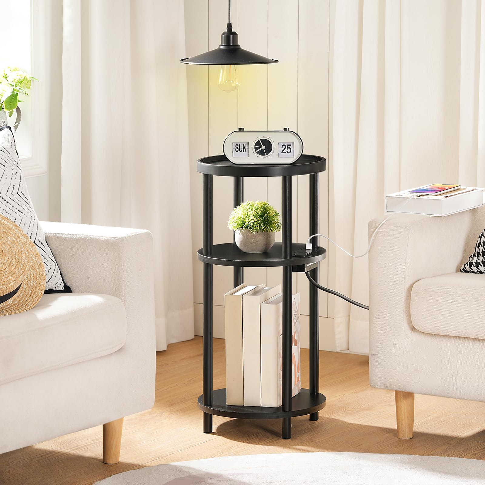 hoobro-table-d-appoint-ronde-bambou-noire-prise-charge image 2