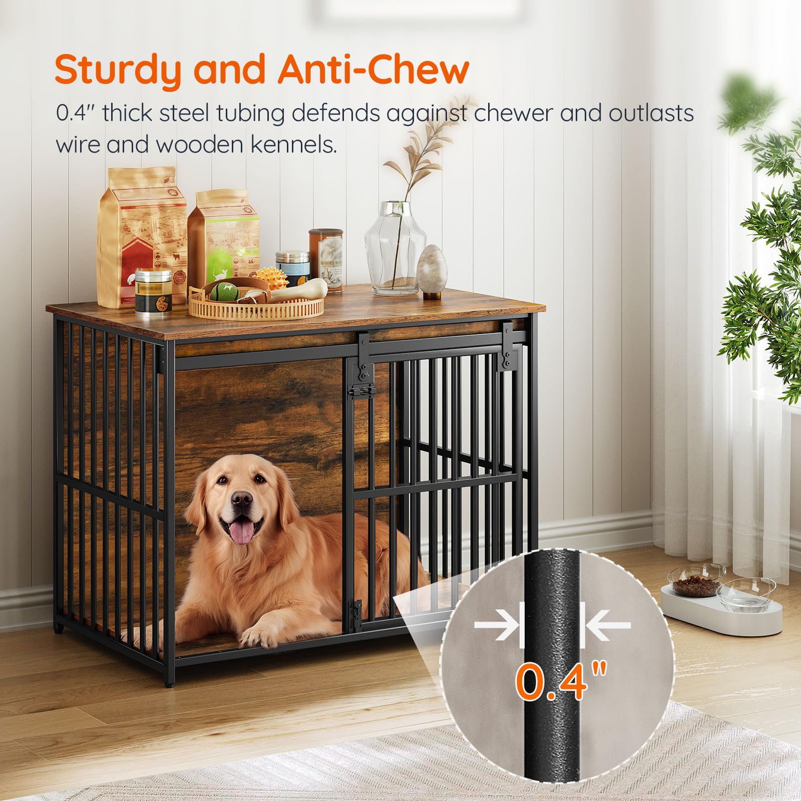 hoobro-pet-furniture-niche-chien-36-6-pouces-marron-cage image 7