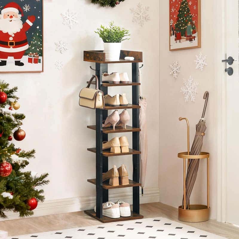 hoobro-shoe-racks-meuble-chaussures-7-niveaux-marron image 2