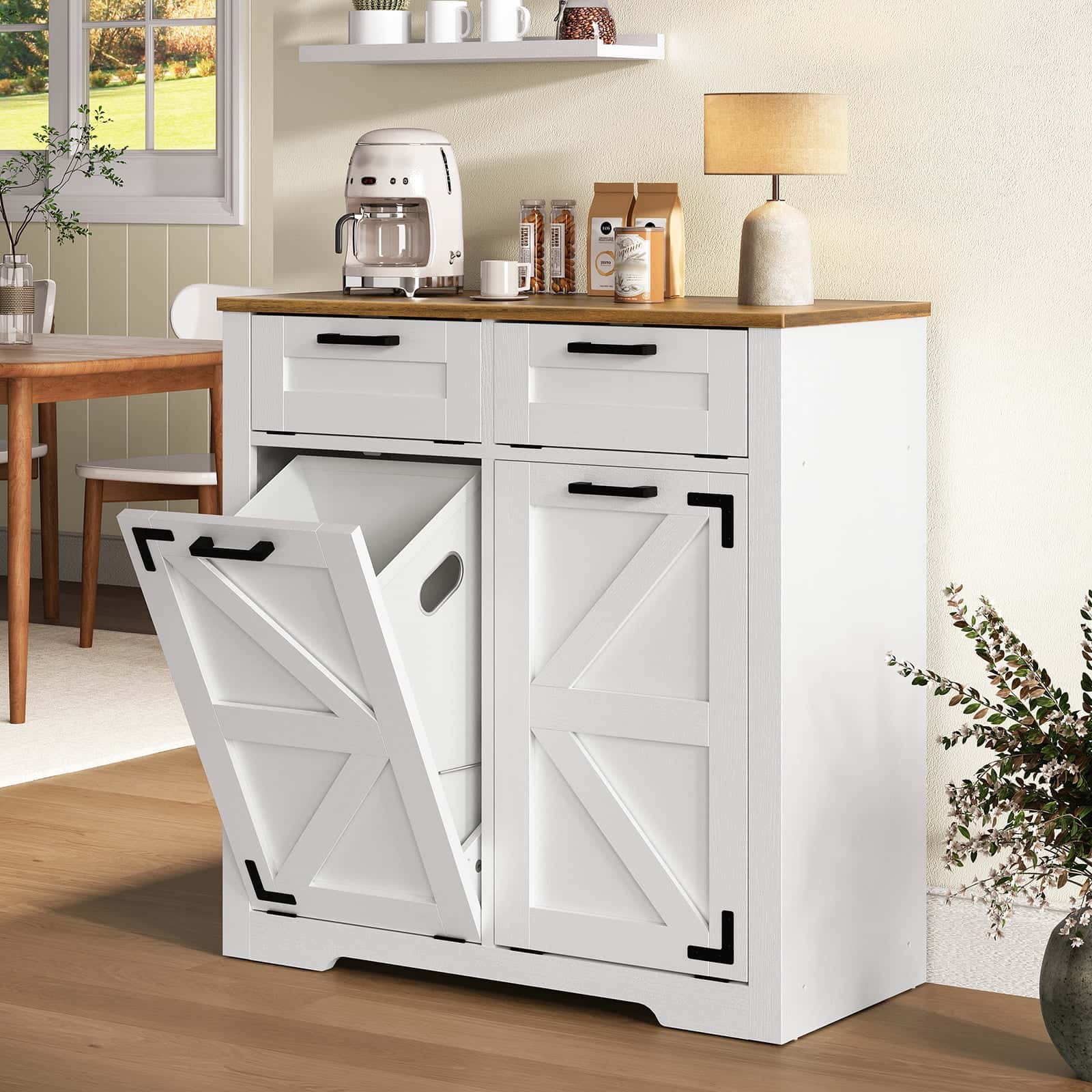 hoobro-meuble-panier-linge-blanc-corbeille-buanderie image 2