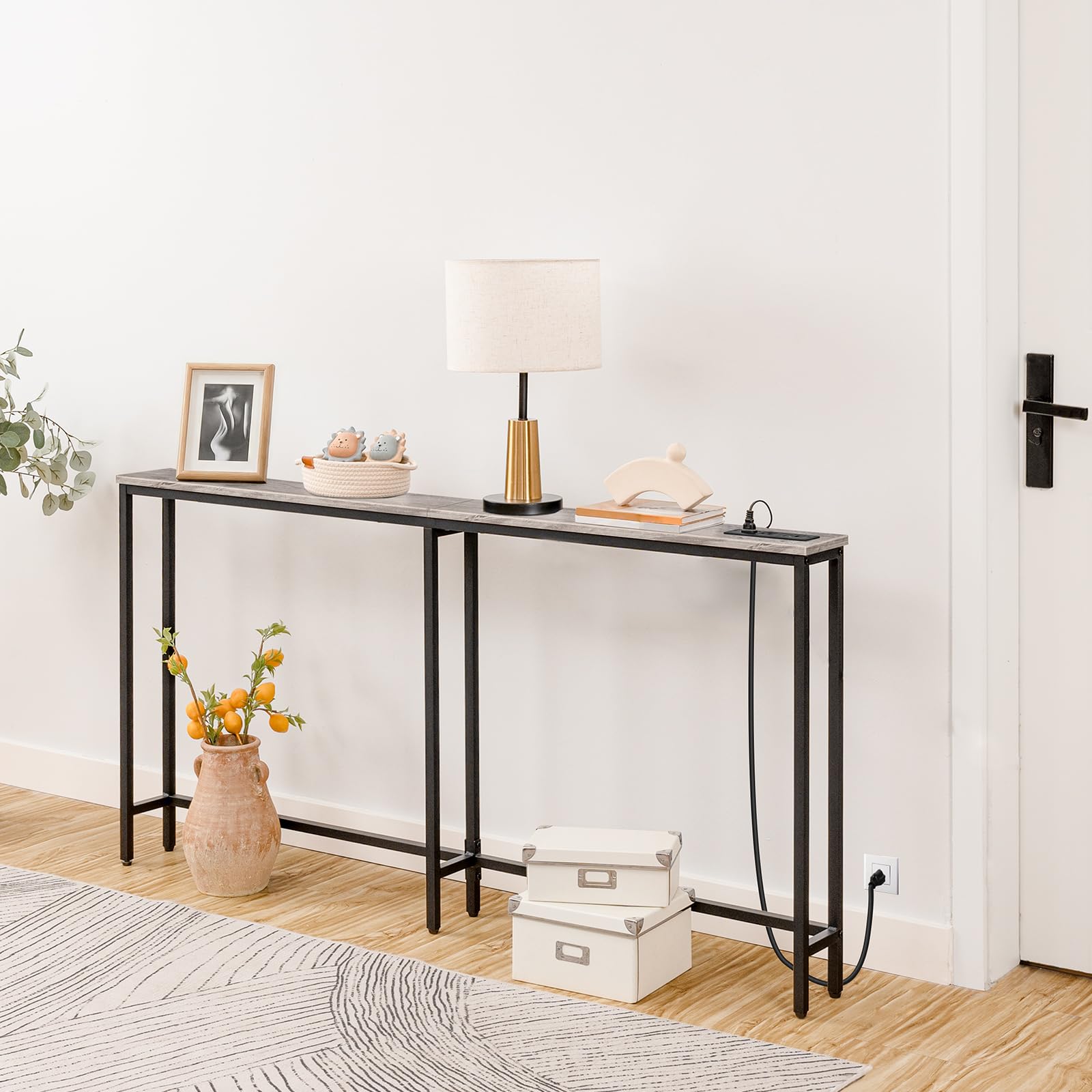 hoobro-console-table-63-pouces-table-console-troite-greige-prise image 4