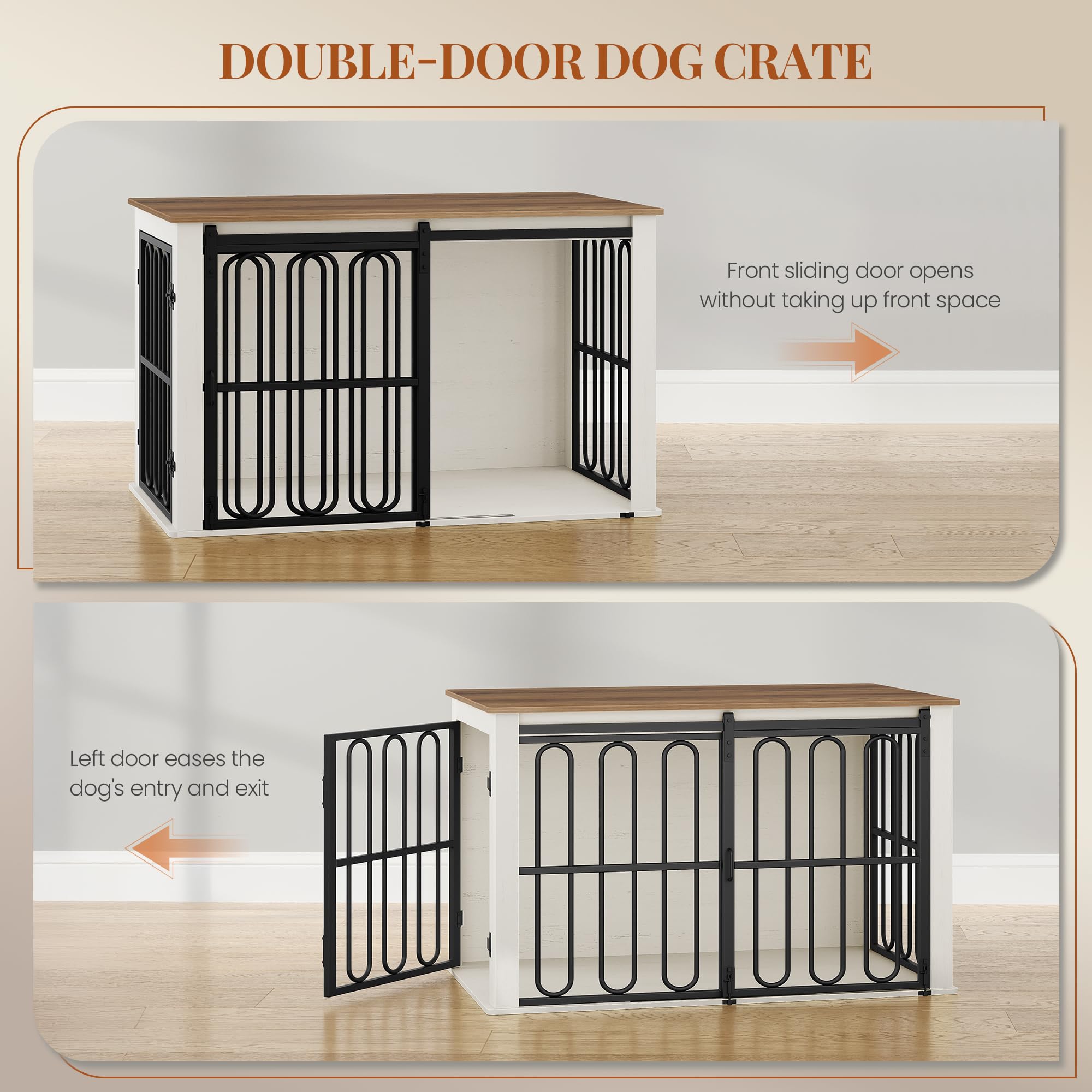 hexcelen-cage-chien-blanc-et-marron-100-cm-appoint image 4