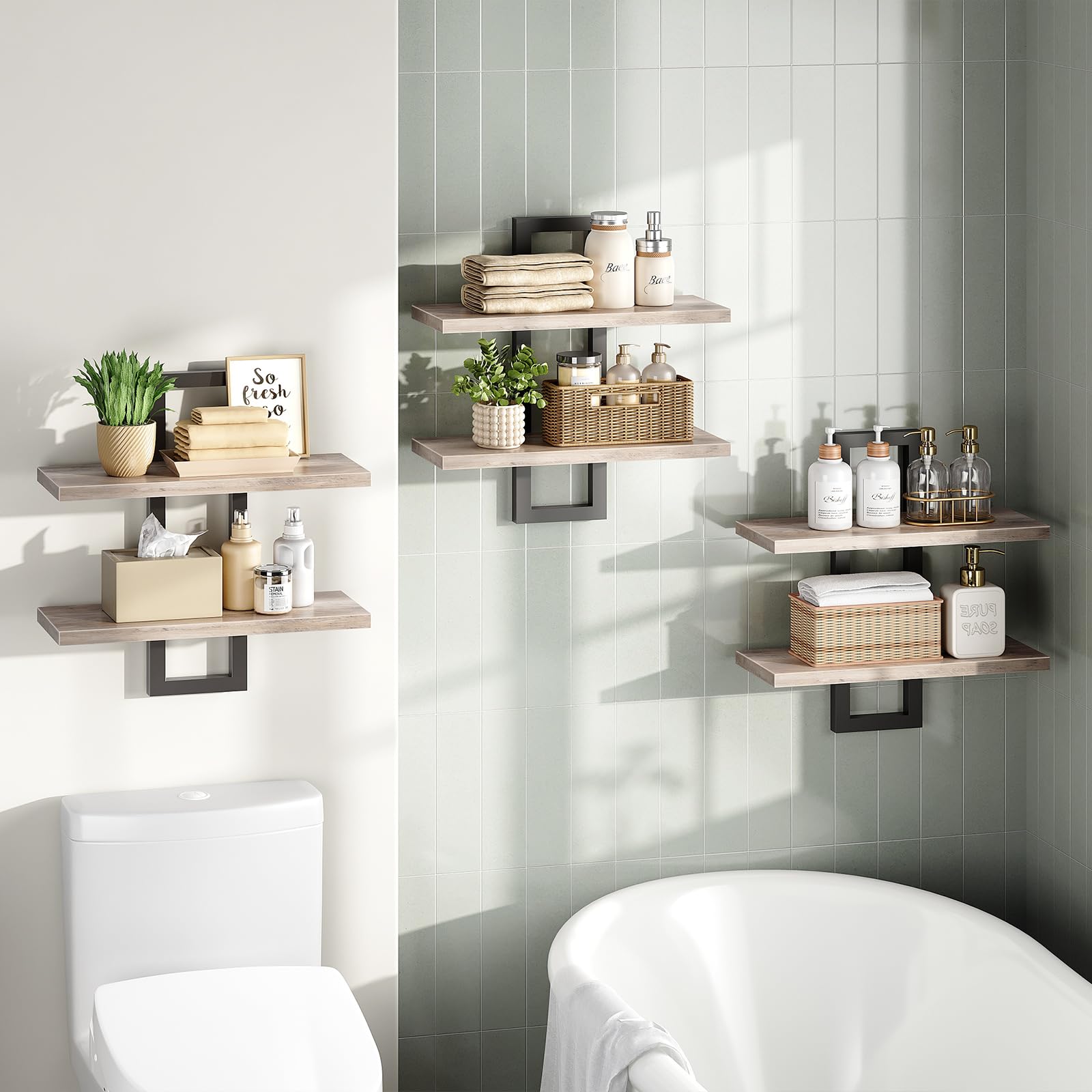 hoobro-storage-racks-tag-re-murale-15-pouces-greige-lot-3 image 6