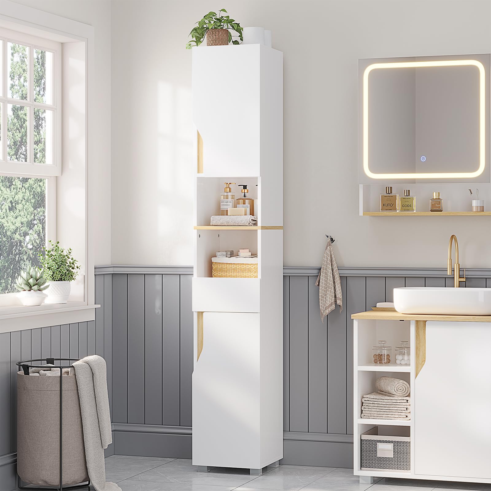 forabamb-armoires-murales-armoire-miroir-led-80-cm-blanc image 2