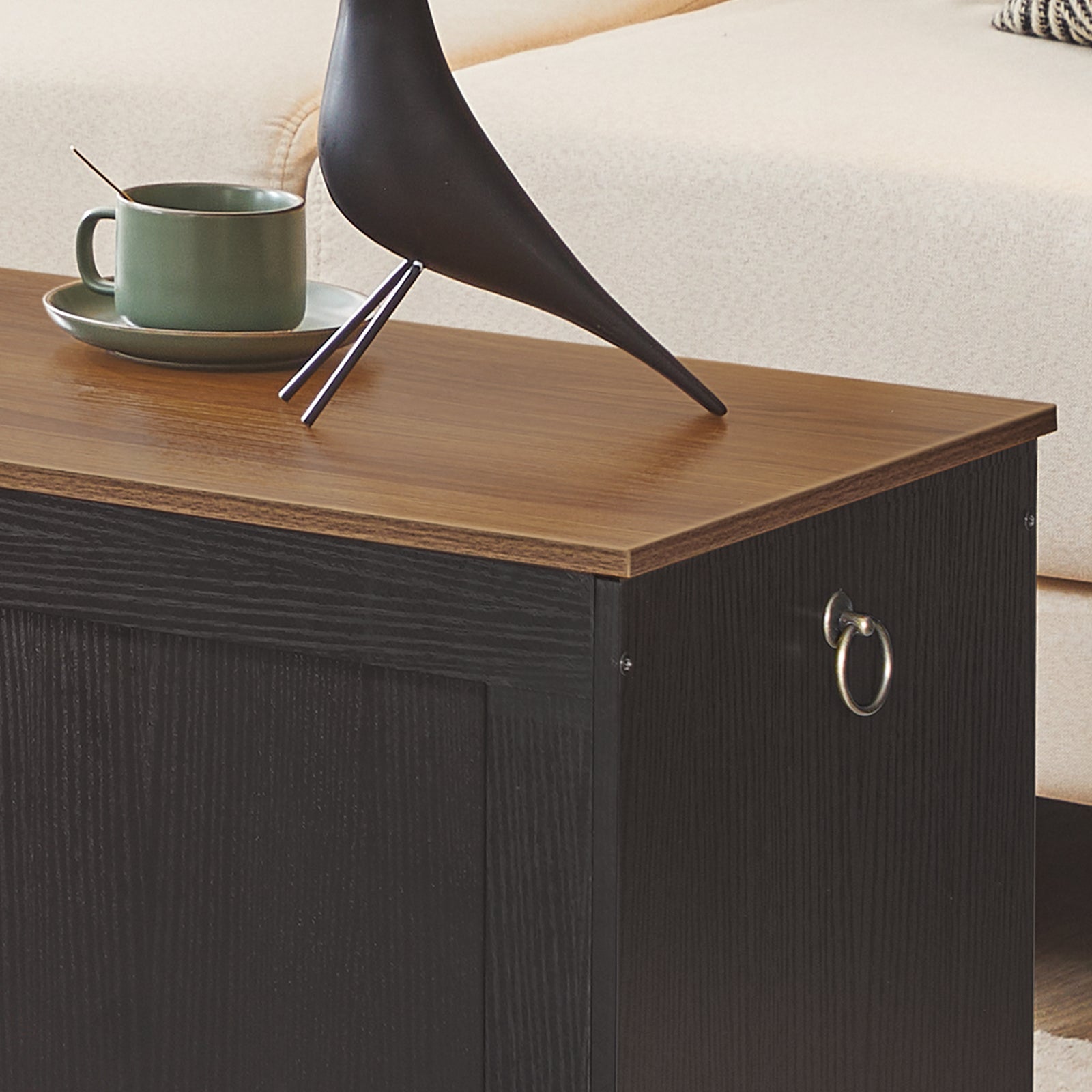 hoobro-coffre-rangement-bois-39-3-pouces-couvercle-noir image 8