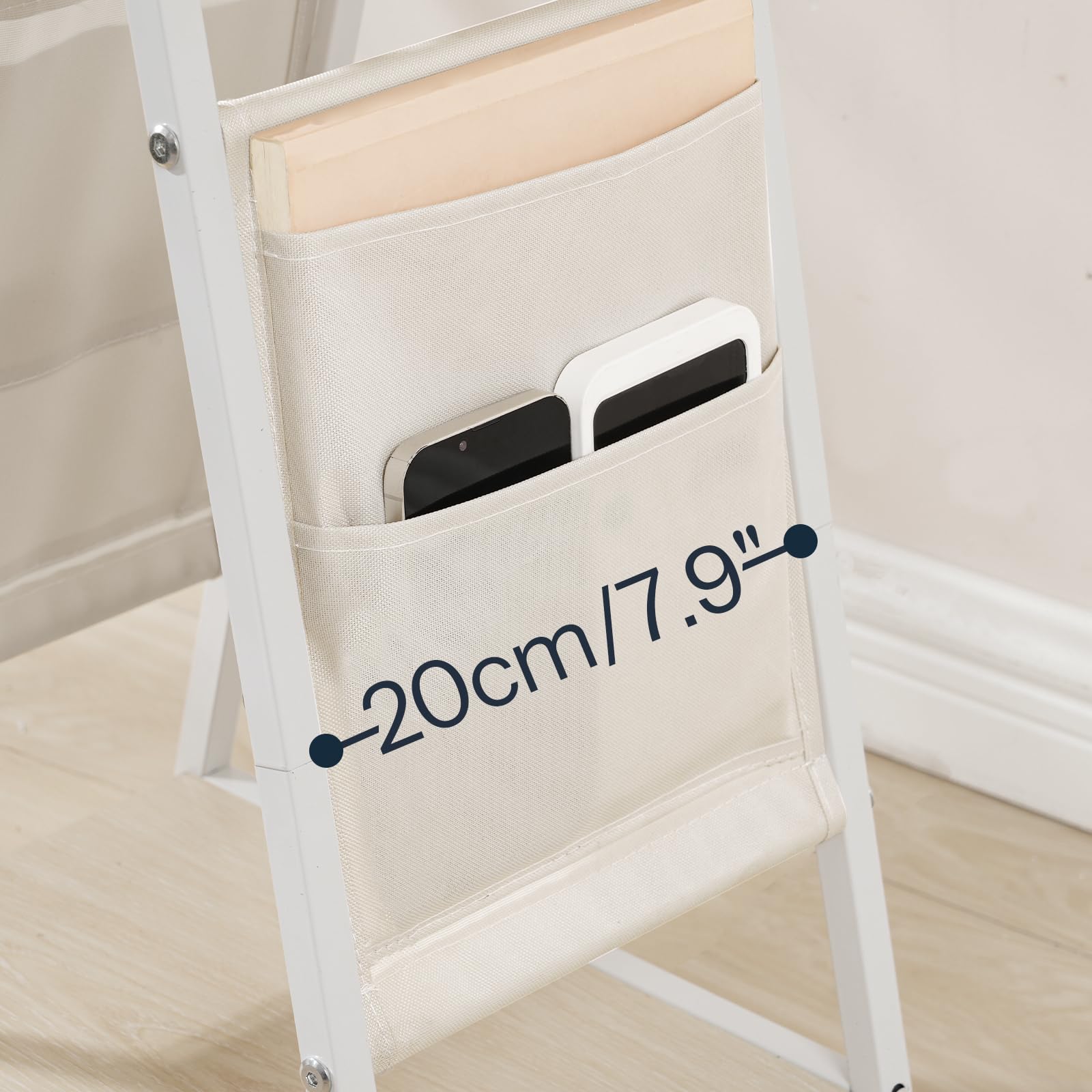 hoobro-wn426ubz01-table-de-chevet-blanche-troite-avec-usb image 8