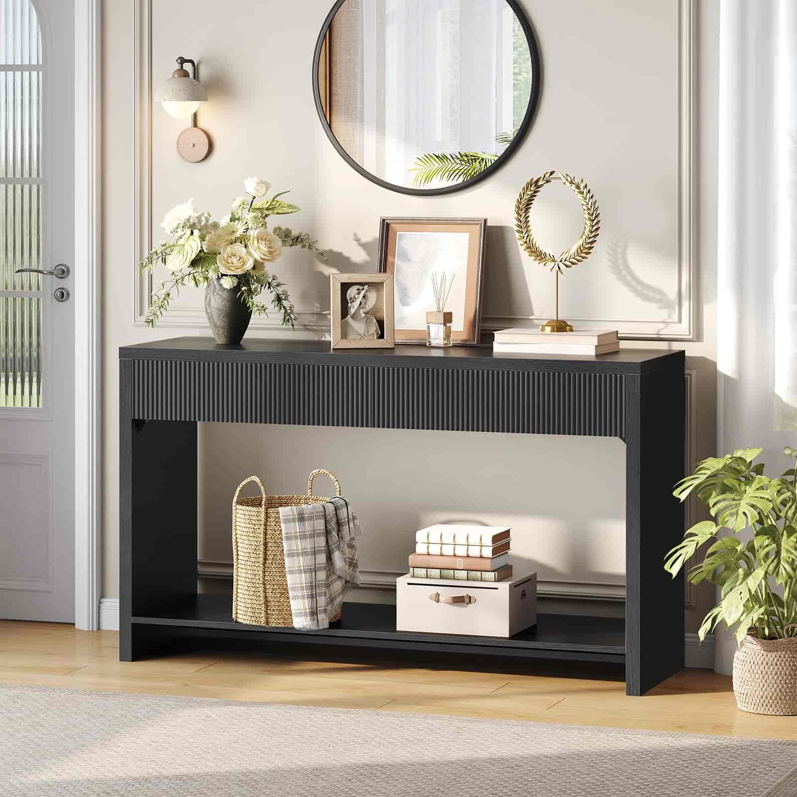 hoobro-console-table-console-d-entr-e-noire-style-farmhouse image 5