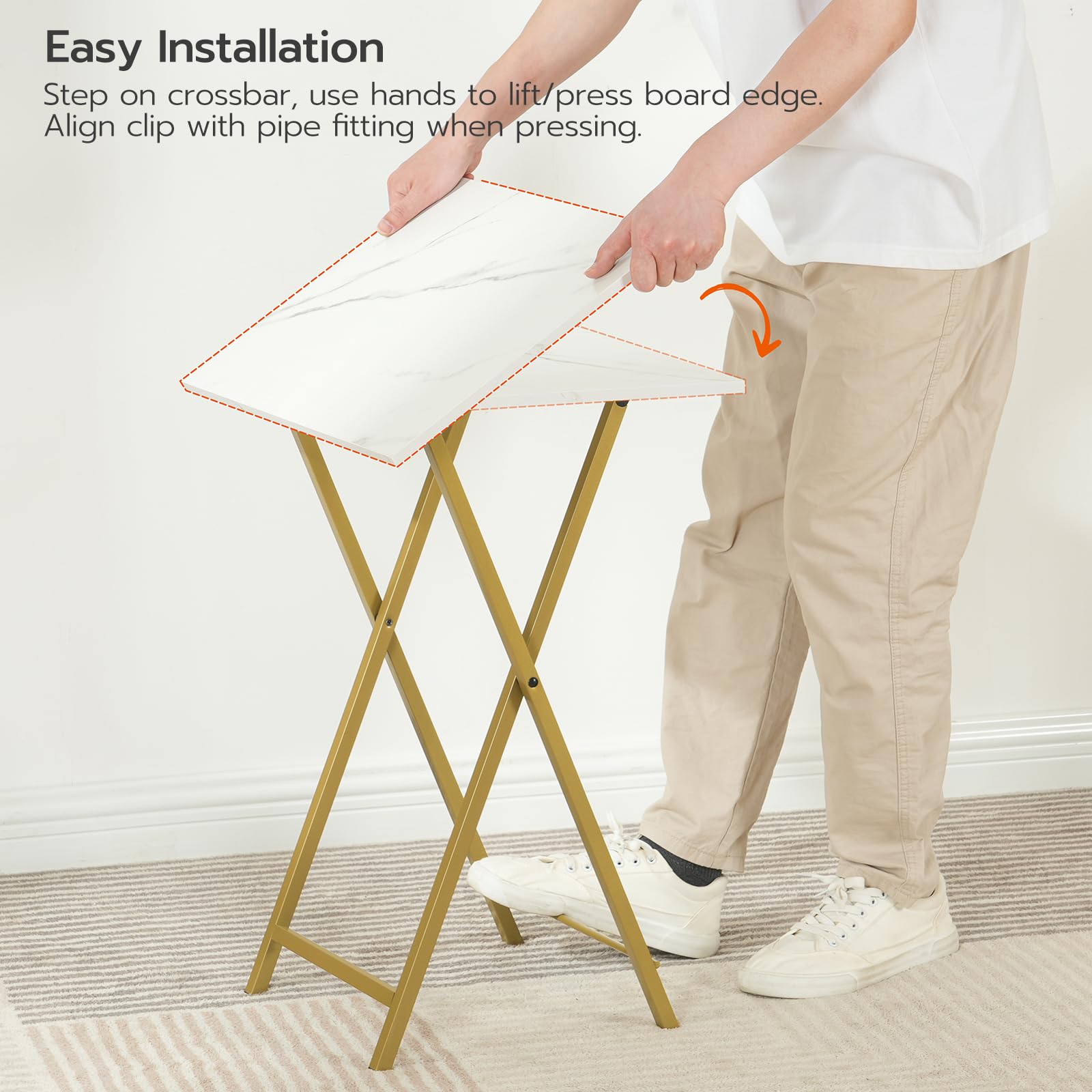 hoobro-tv-tray-tables-table-d-appoint-pliante-marbre-lot-4 image 6