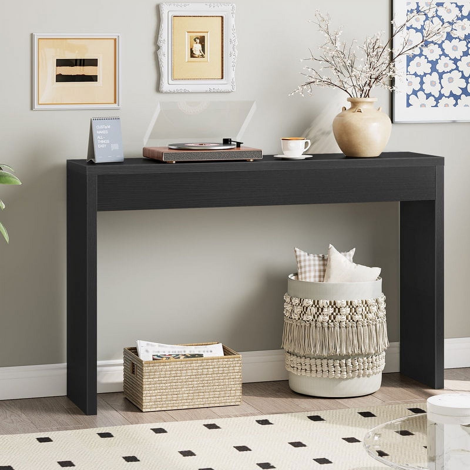 hoobro-console-table-canap-noire-120-cm-rangement-ouvert image 2