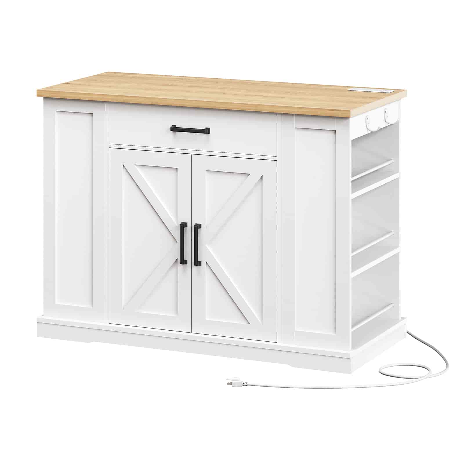 hoobro-lot-cuisine-roulant-120-cm-blanc-prise-tiroir image 3
