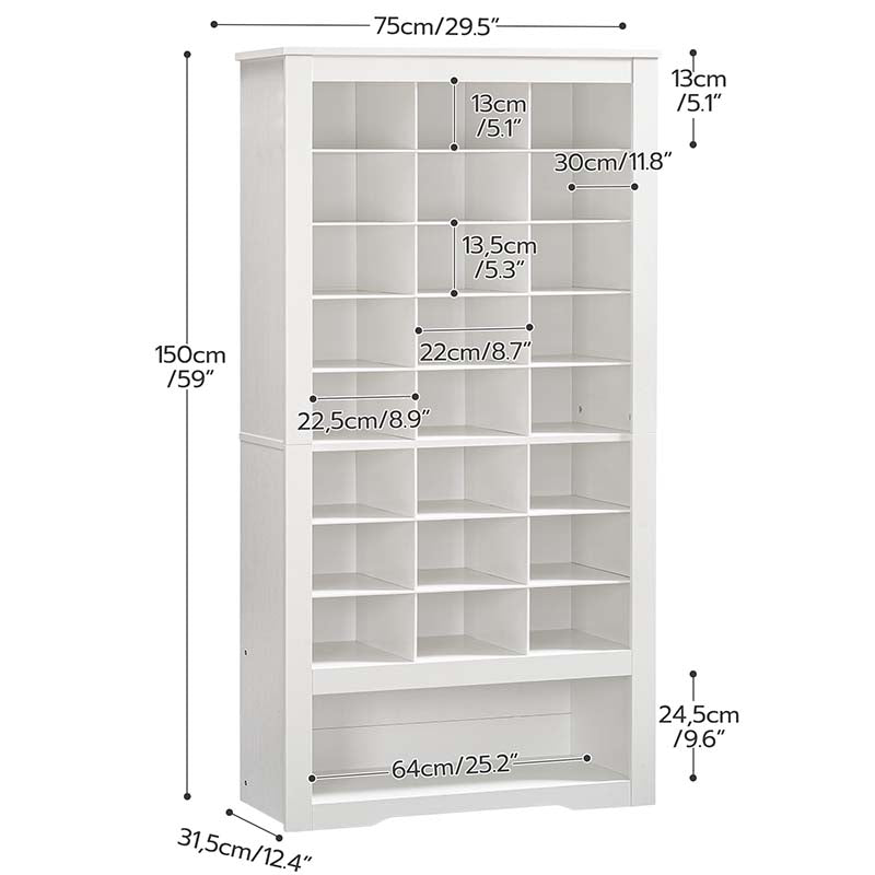 hoobro-shoe-racks-armoire-chaussures-24-cases-blanc-9-niveaux image 2